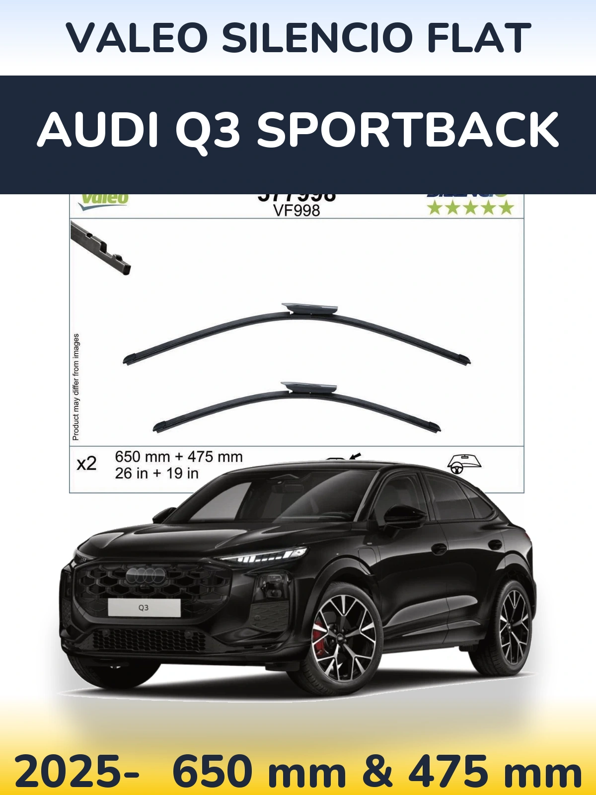 Ștergătoare Valeo Silencio Flat pentru Audi Q3 Sportback