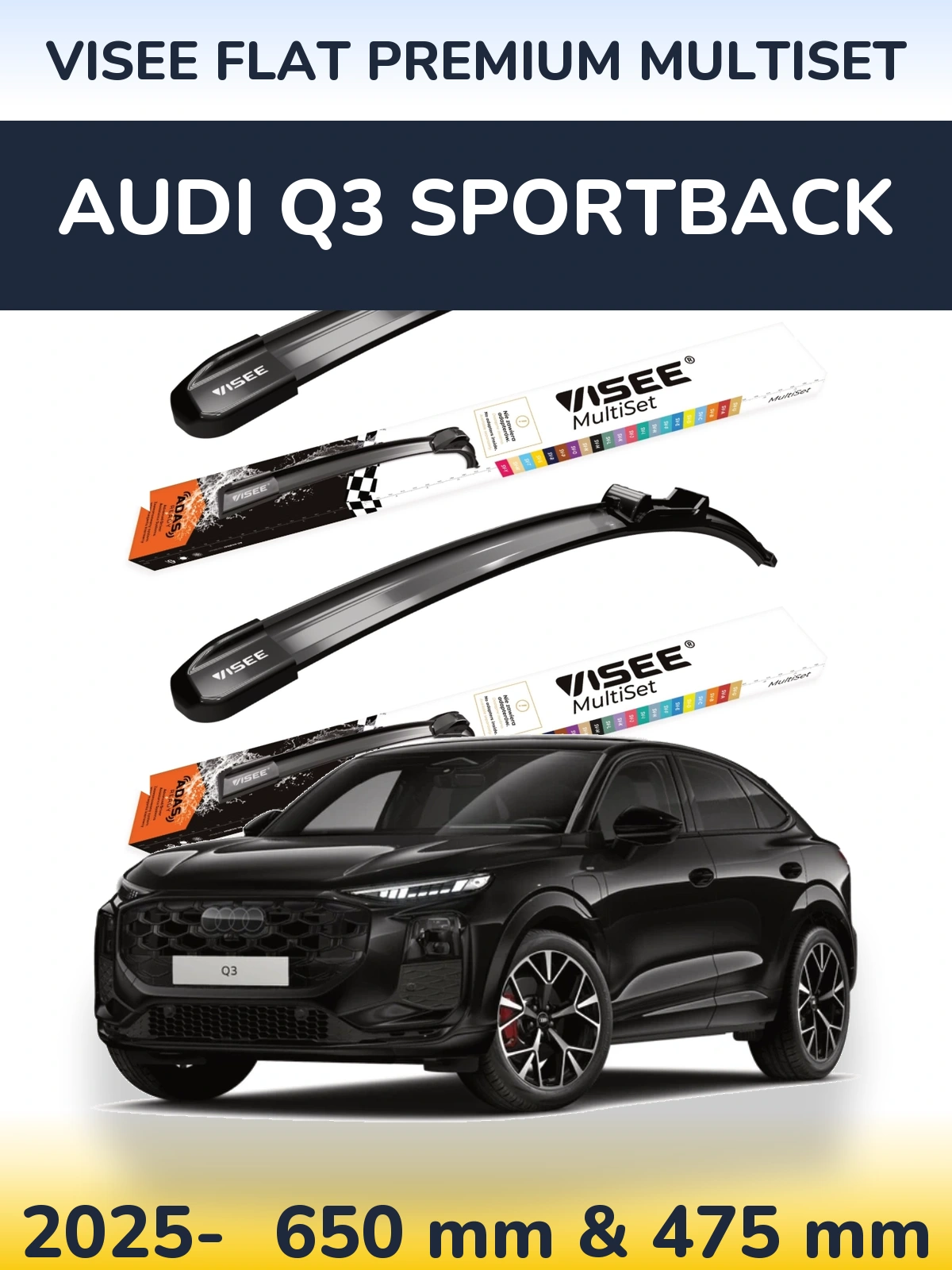 Ștergătoare VISEE FLAT PREMIUM MultiSet pentru Audi Q3 Sportback