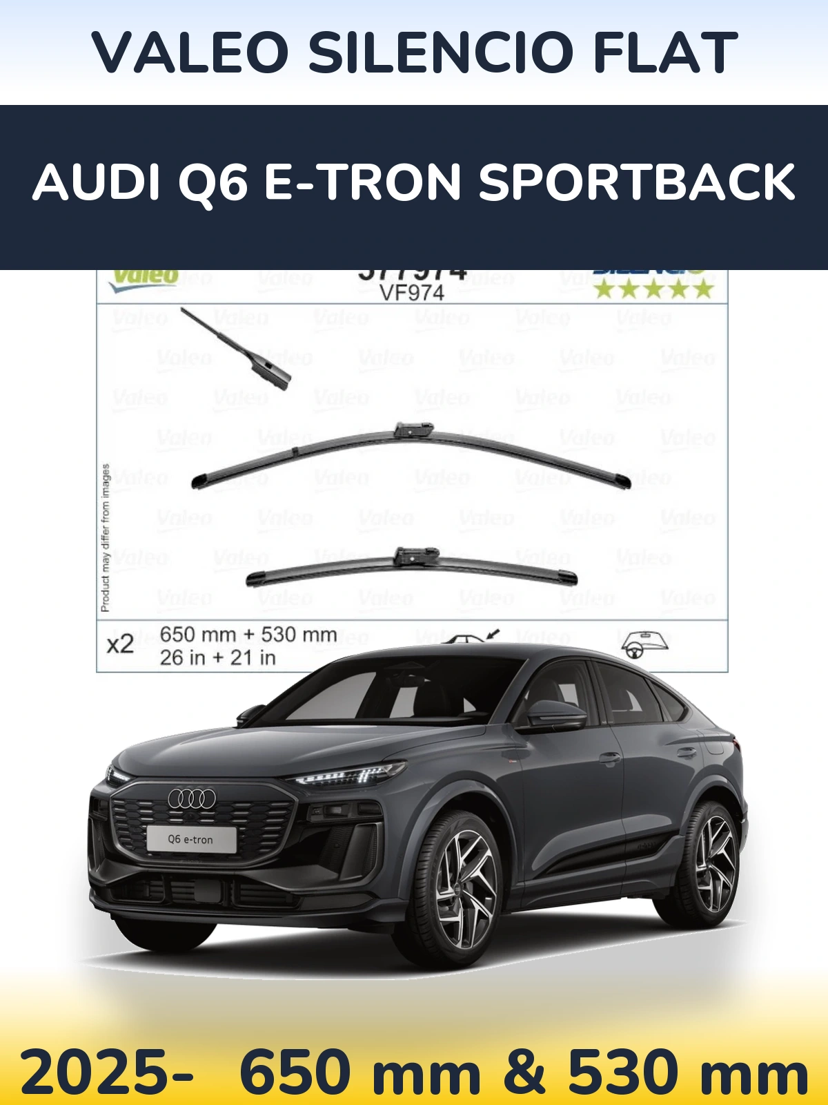 Ștergătoare Valeo Silencio Flat pentru Audi Q6 e-tron Sportback