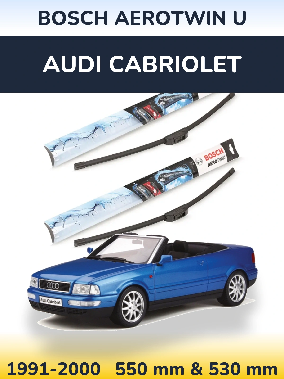 Ștergătoare BOSCH AeroTwin U pentru Audi Cabriolet