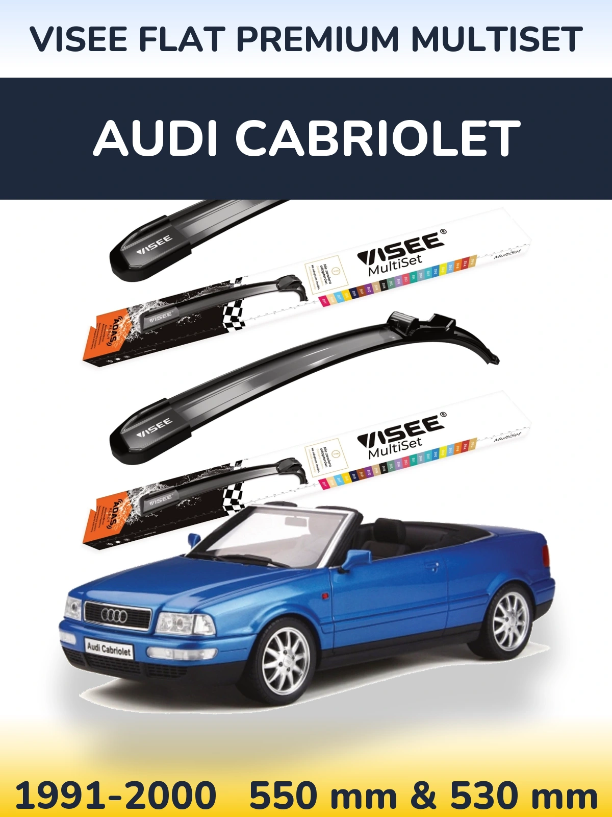 Ștergătoare VISEE FLAT PREMIUM MultiSet pentru Audi Cabriolet