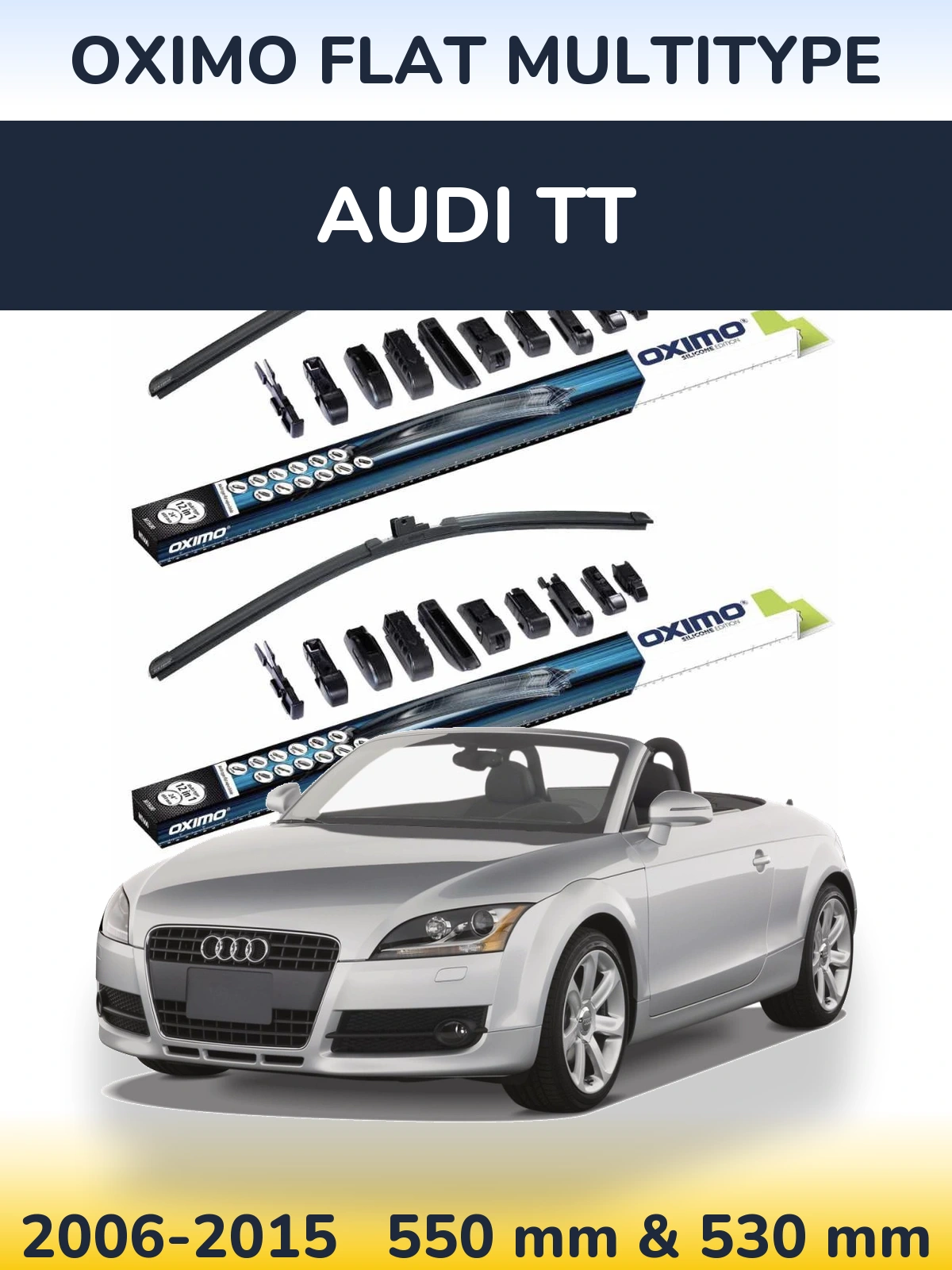 Комплект передних дворников Oximo Flat MultiТипe 550 & 530 мм для Audi TT 2006-2015