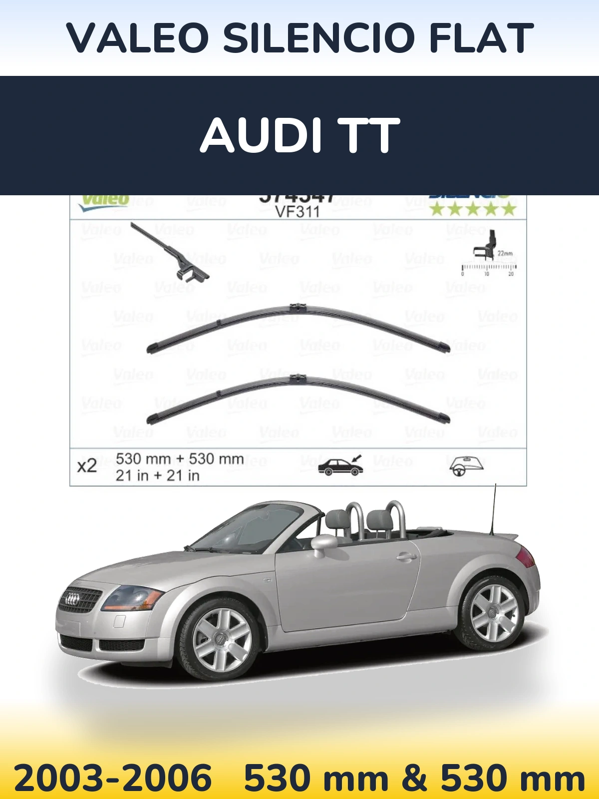 Ștergătoare Valeo Silencio Flat pentru Audi TT