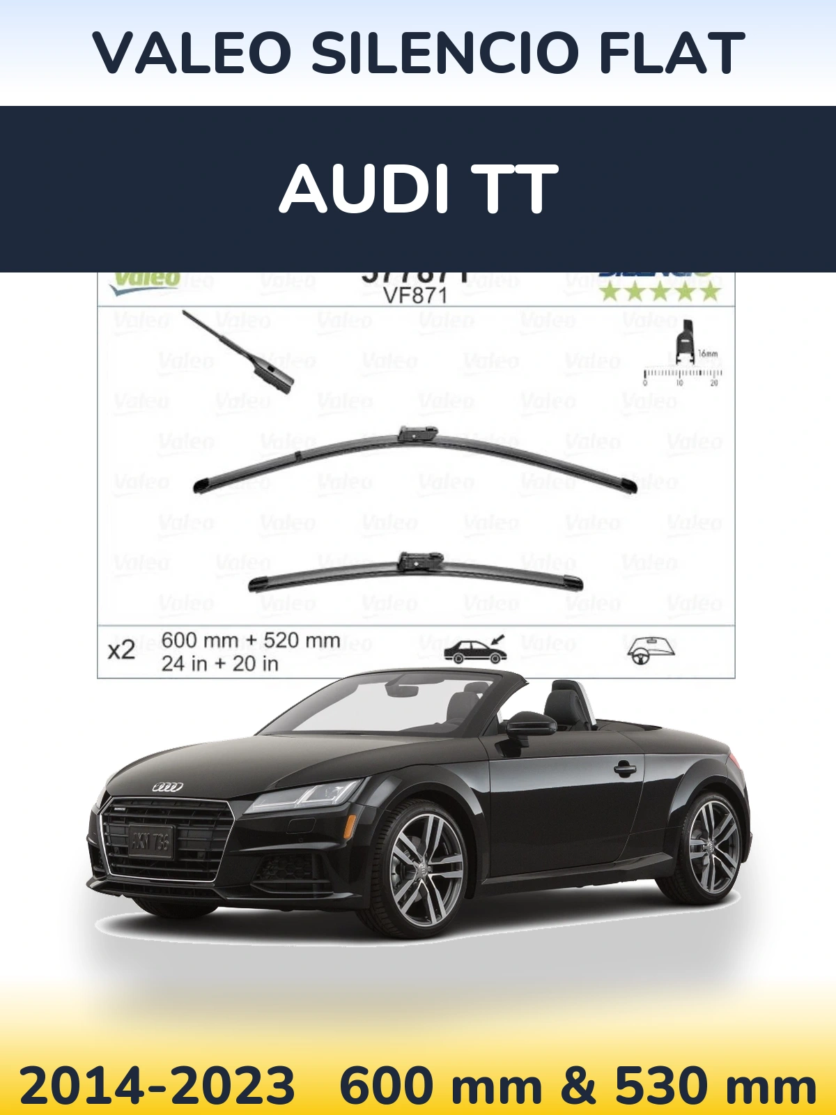 Ștergătoare Valeo Silencio Flat pentru Audi TT