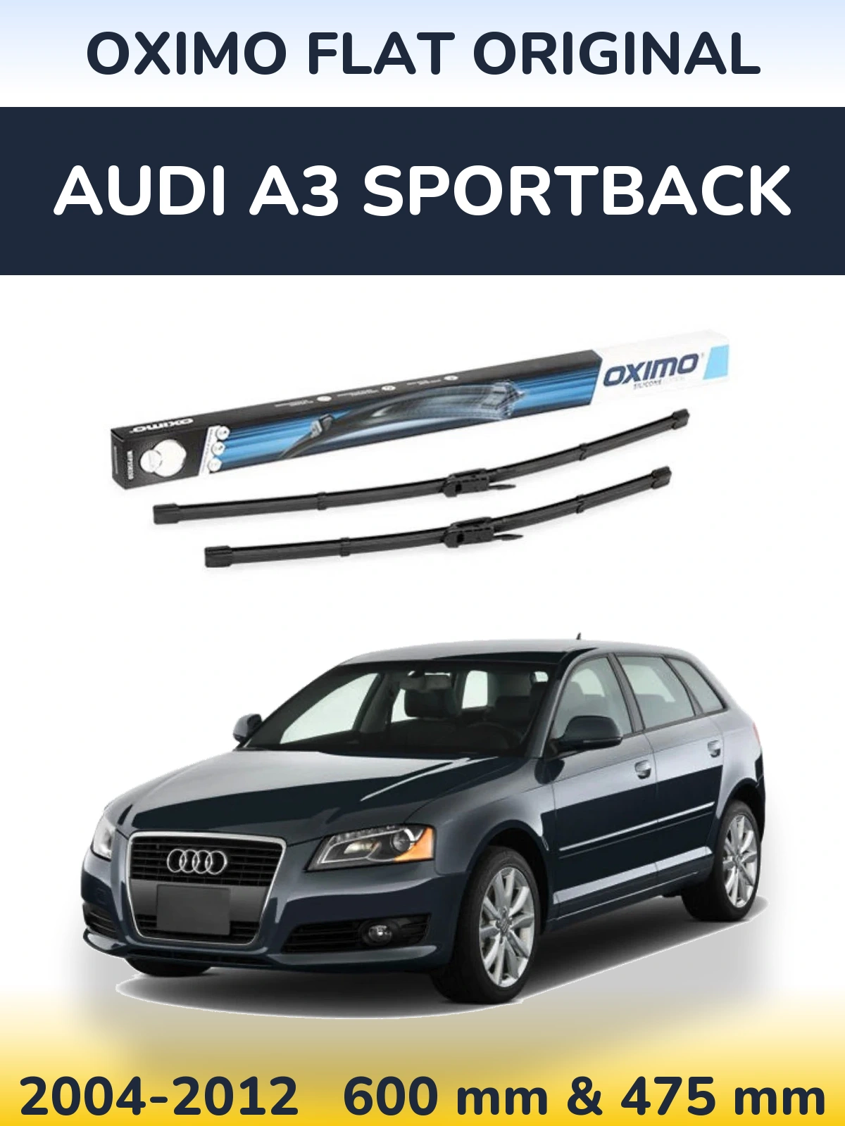 Комплект передних дворников Oximo Flat Original 600 & 475 мм для Audi A3 Sportback 2004-2012
