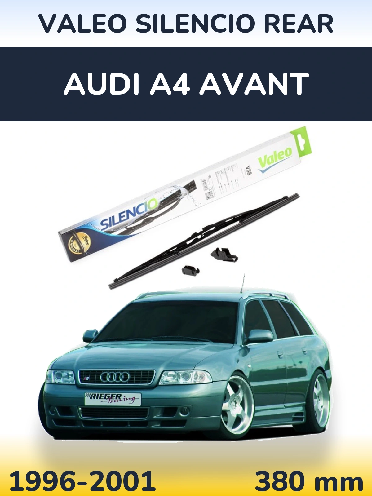 Rear wiper blade Valeo Silencio Rear 380 mm for Audi A4 Avant 1996-2001