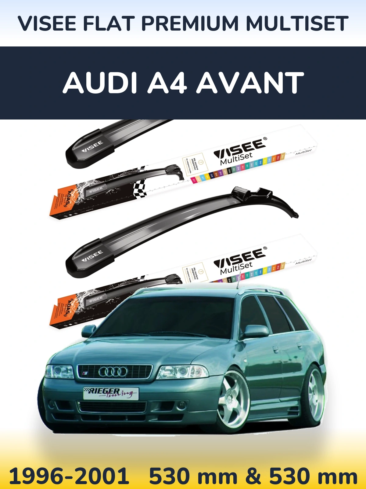 Ștergătoare VISEE FLAT PREMIUM MultiSet pentru Audi A4 Avant