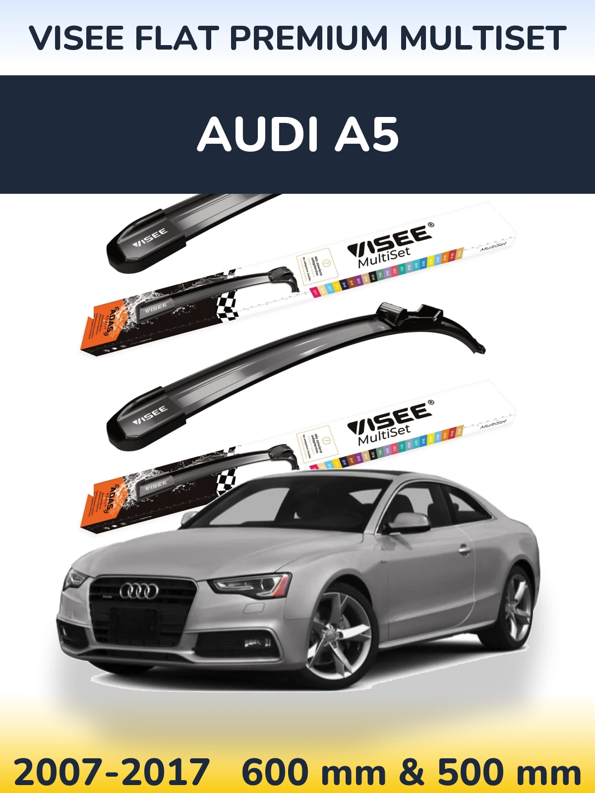 Ștergătoare VISEE FLAT PREMIUM MultiSet pentru Audi A5
