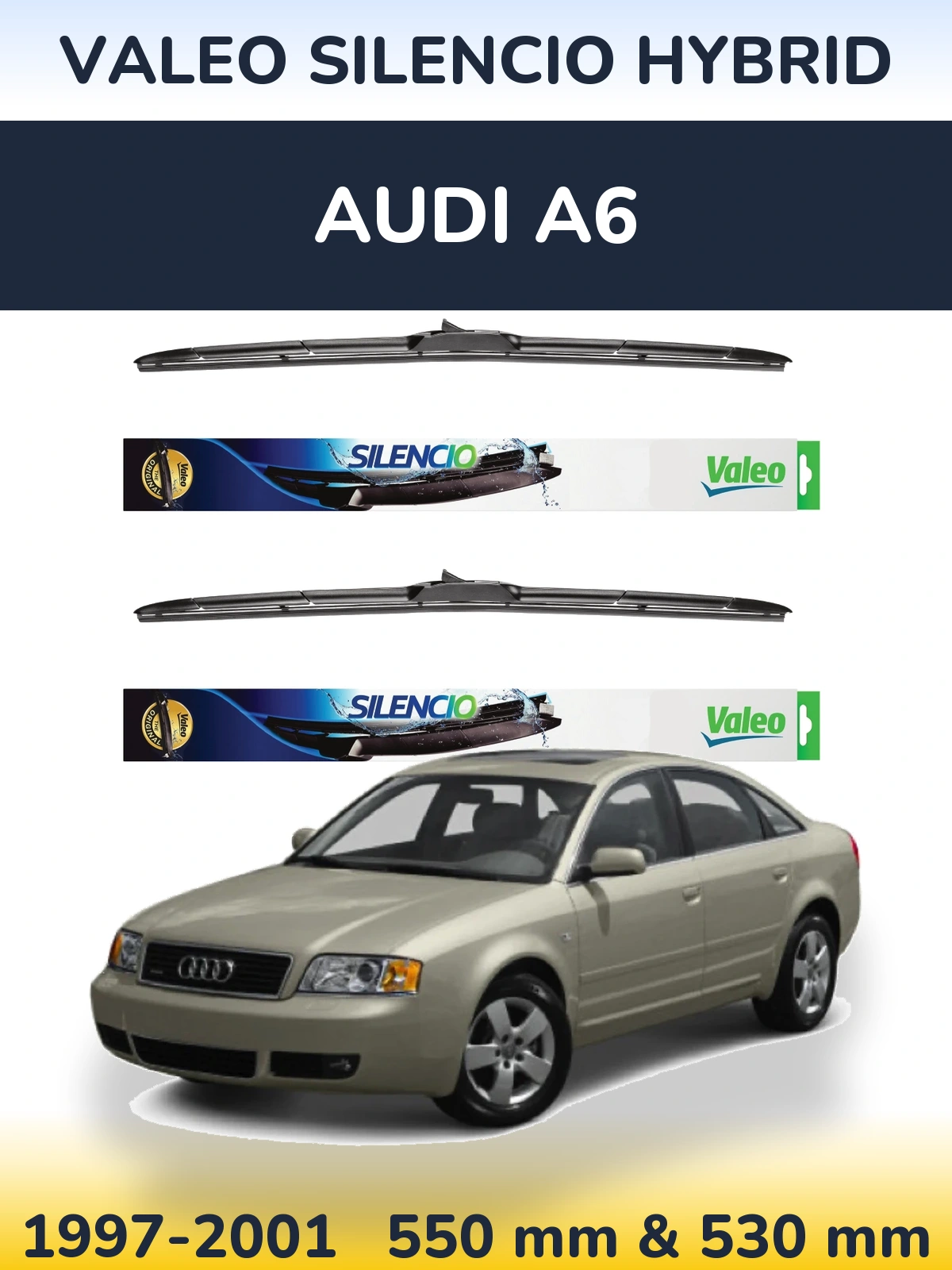 Ștergătoare Valeo Silencio Hybrid pentru Audi A6