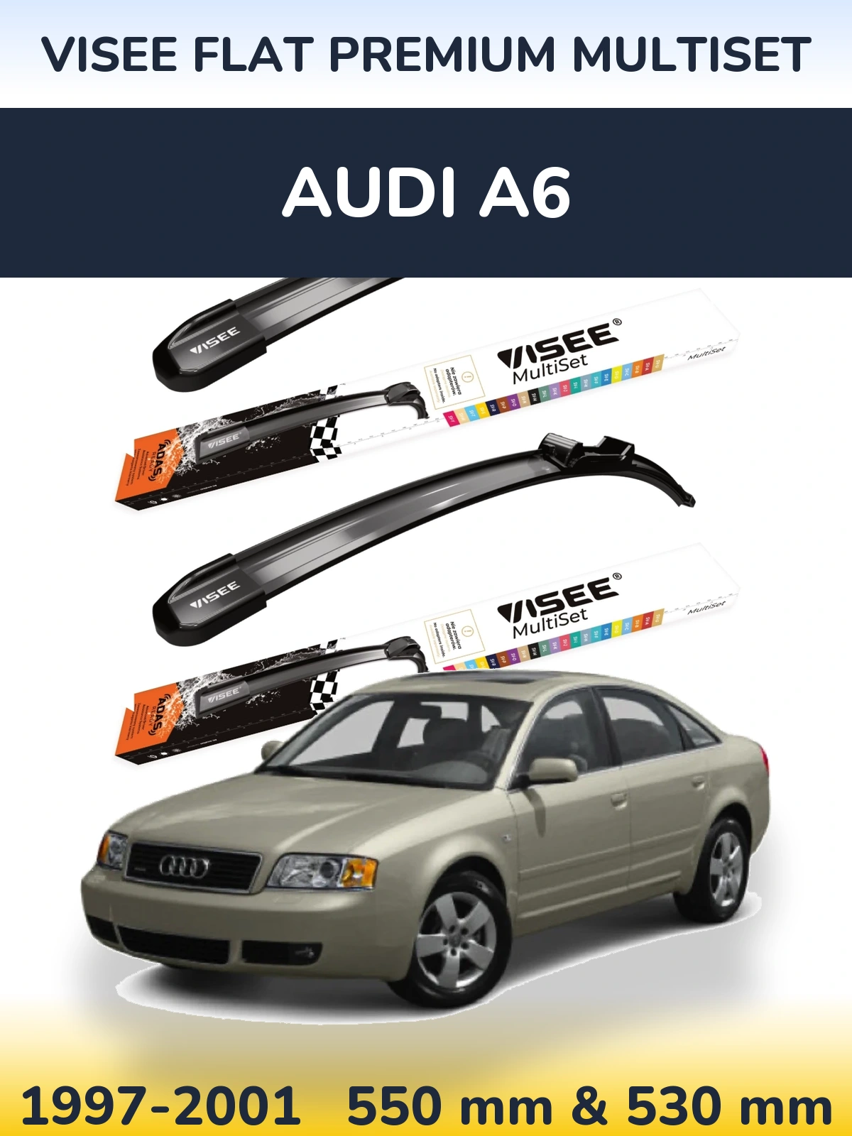 Ștergătoare VISEE FLAT PREMIUM MultiSet pentru Audi A6