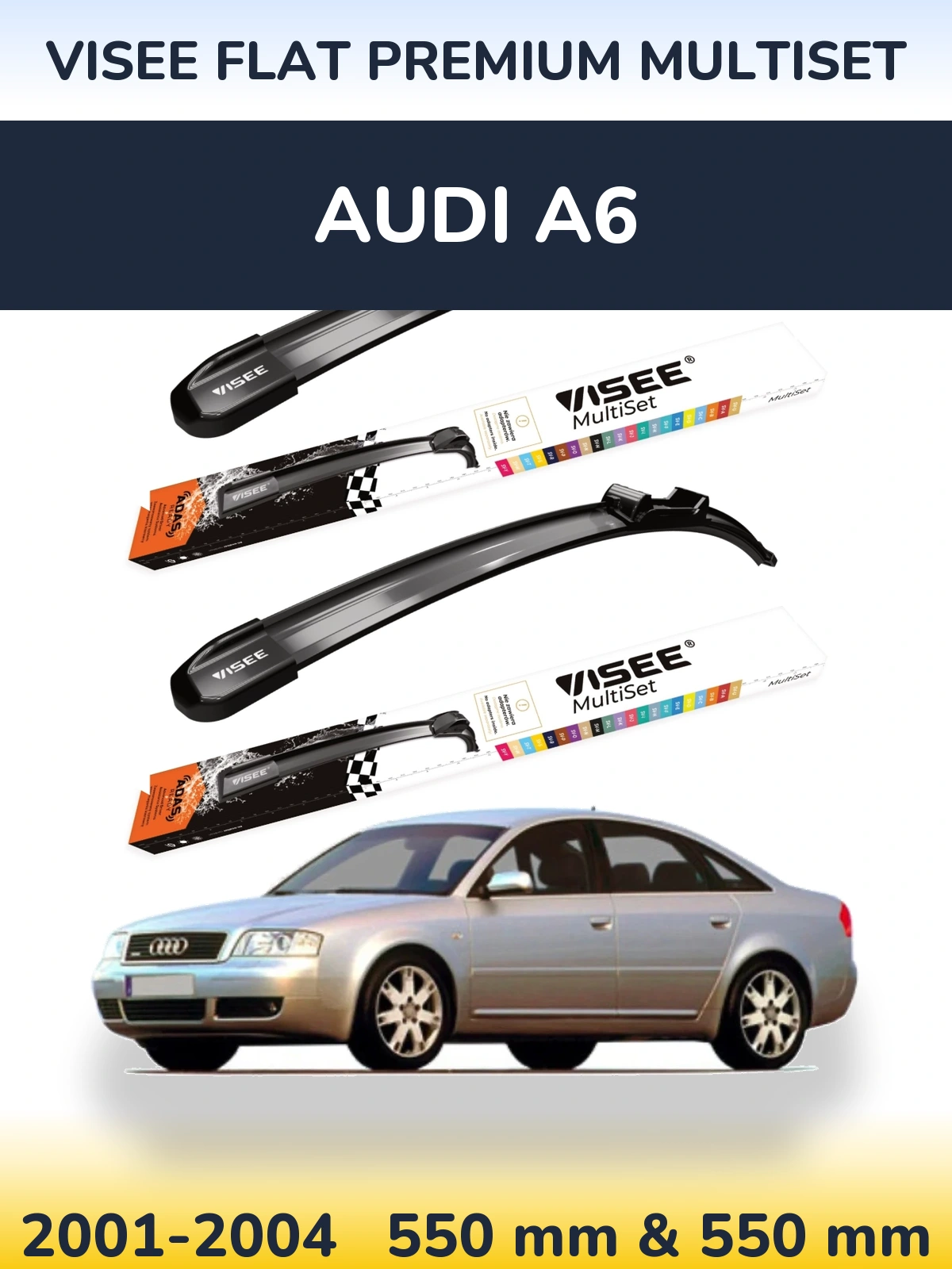 Ștergătoare VISEE FLAT PREMIUM MultiSet pentru Audi A6