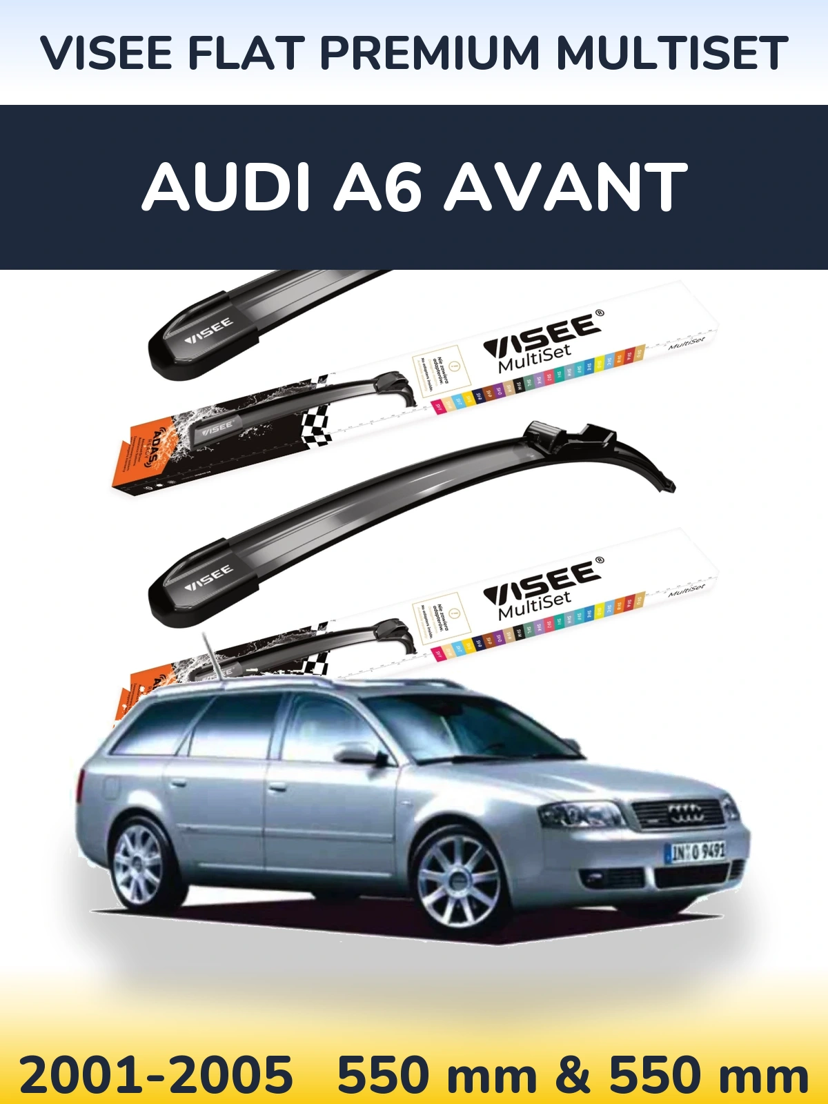 Ștergătoare VISEE FLAT PREMIUM MultiSet pentru Audi A6 Avant