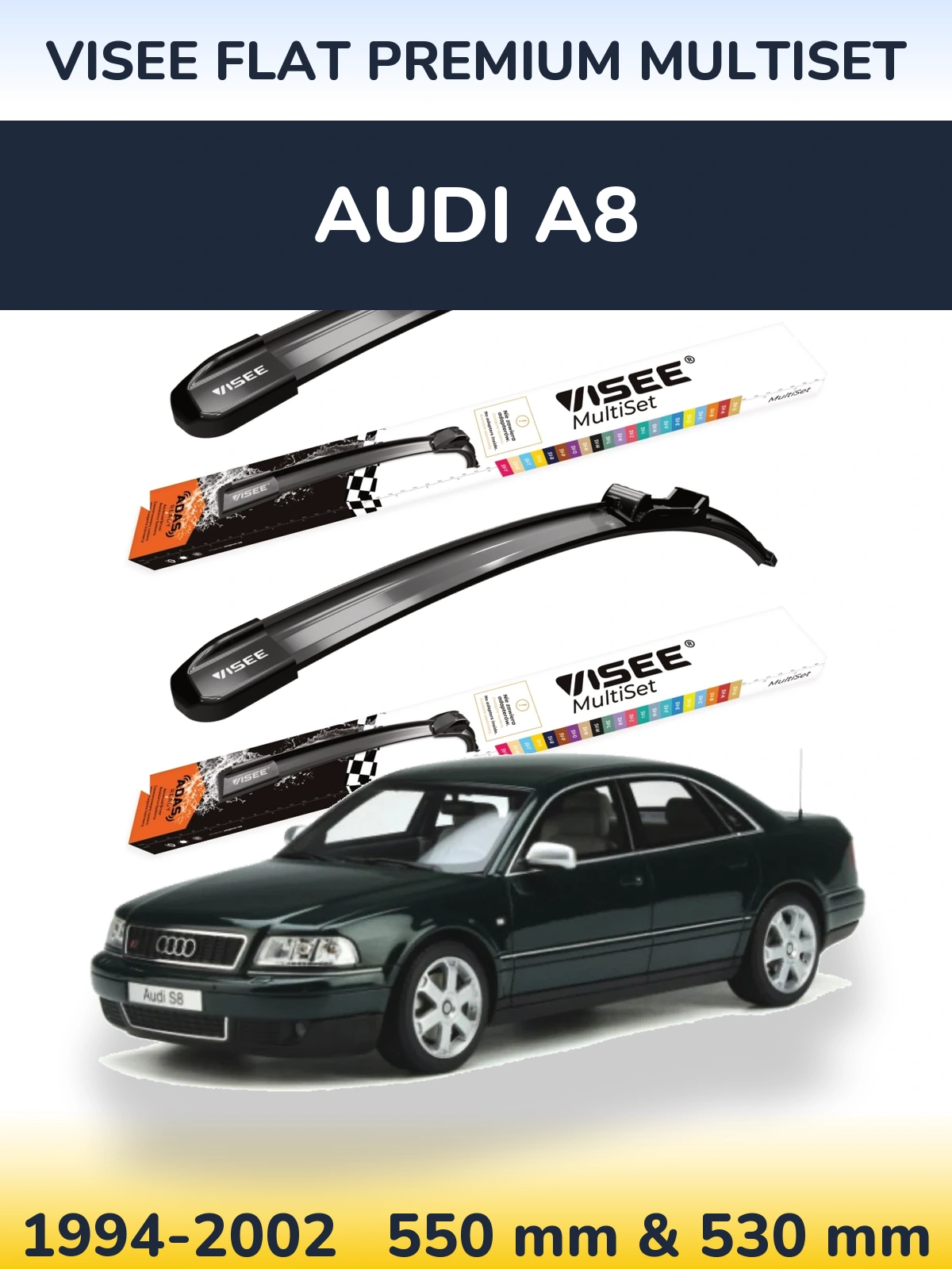 Ștergătoare VISEE FLAT PREMIUM MultiSet pentru Audi A8