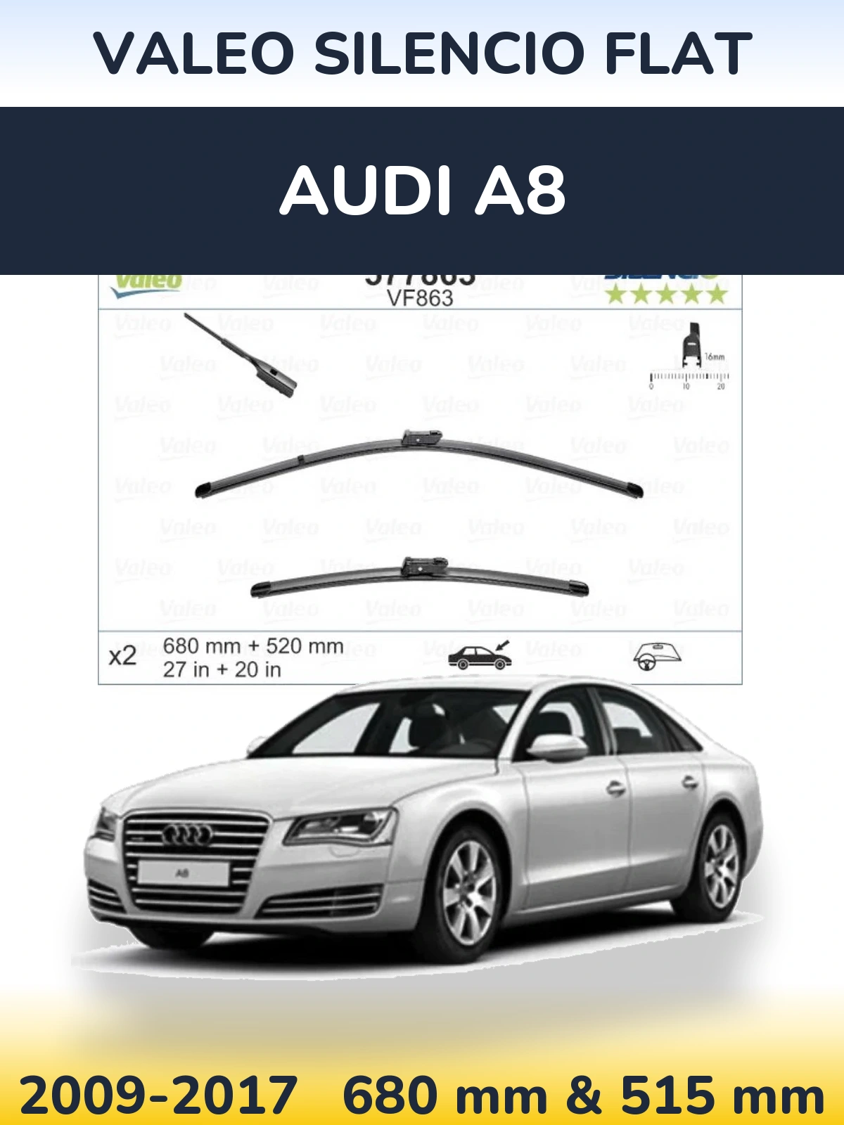 Ștergătoare Valeo Silencio Flat pentru Audi A8