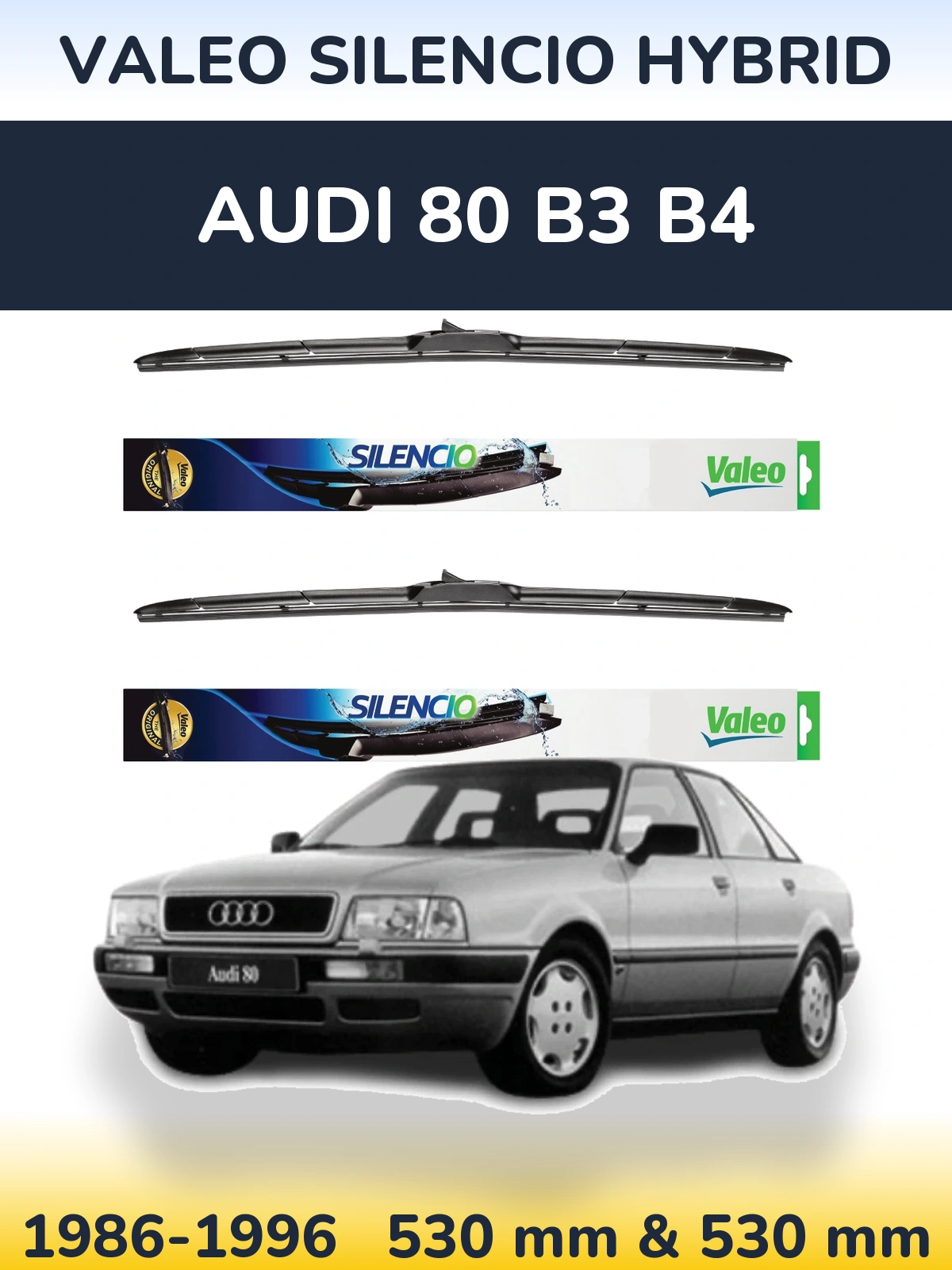 Ștergătoare Valeo Silencio Hybrid pentru Audi 80 B3 B4