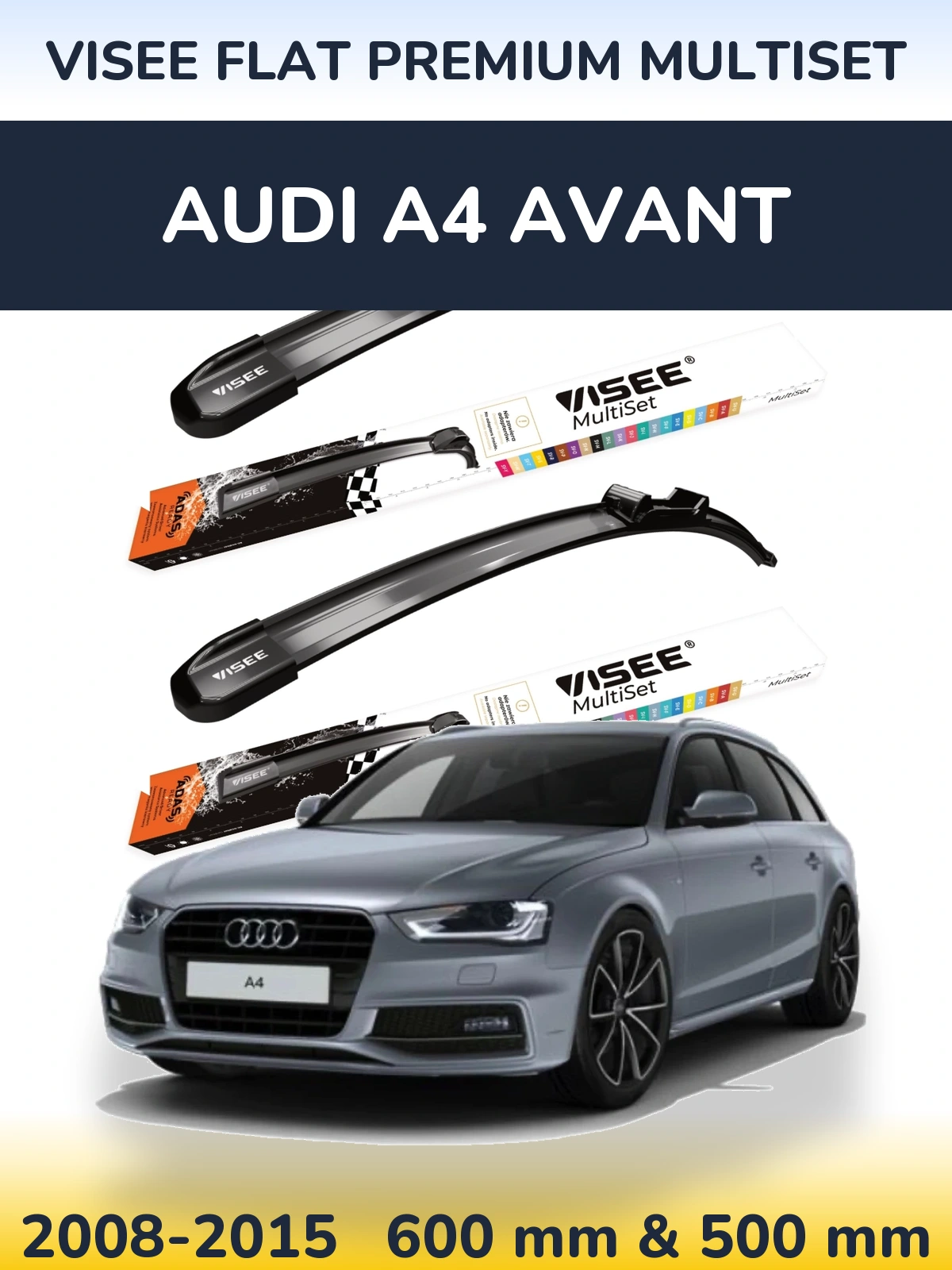 Ștergătoare VISEE FLAT PREMIUM MultiSet pentru Audi A4 Avant