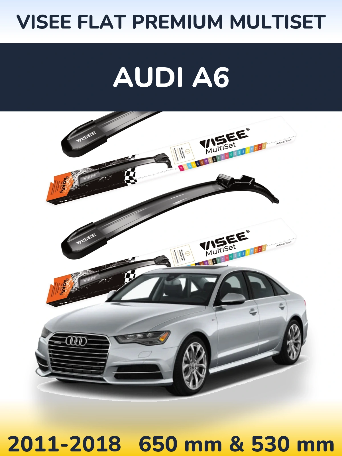 Ștergătoare VISEE FLAT PREMIUM MultiSet pentru Audi A6