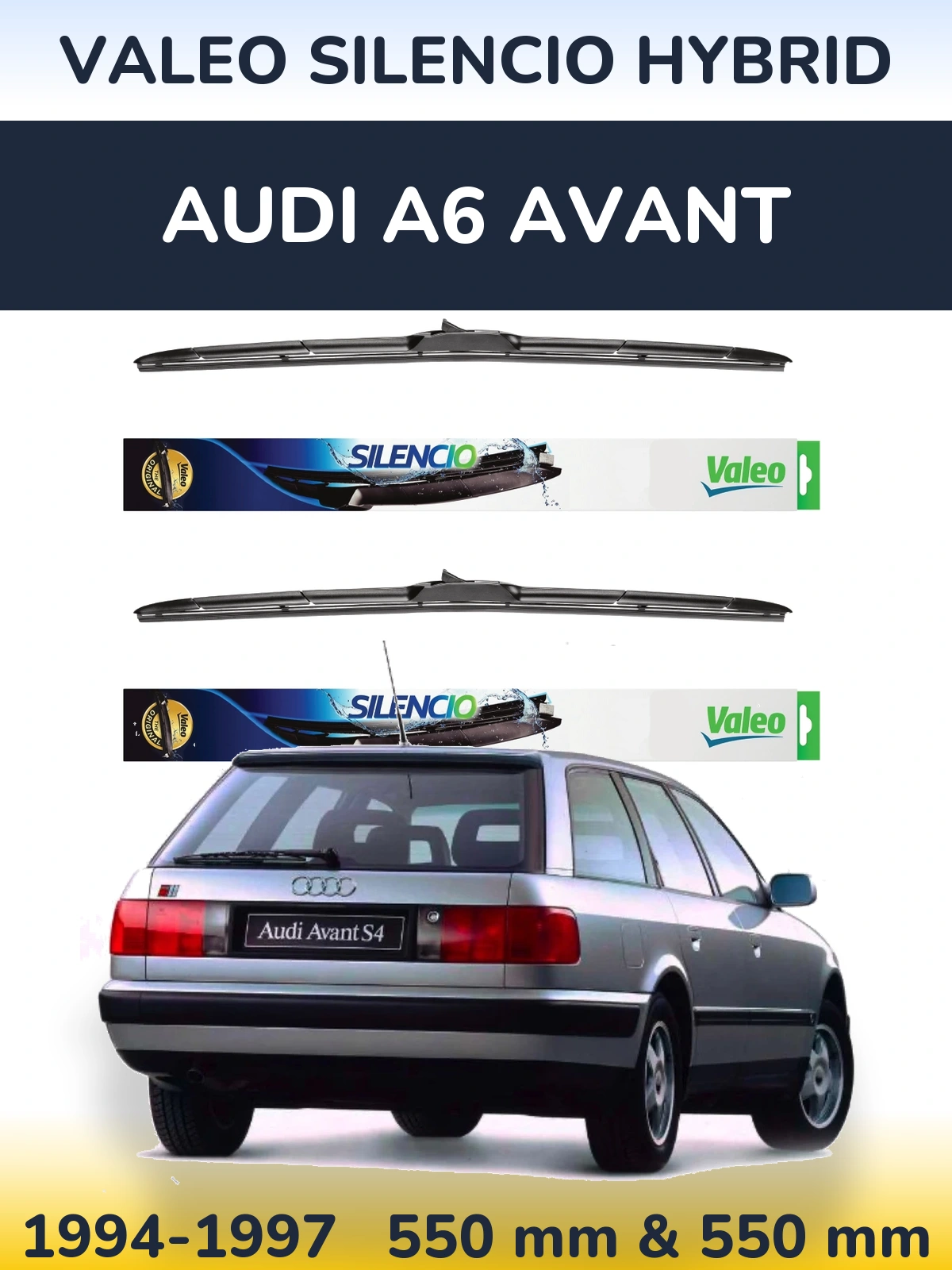 Ștergătoare Valeo Silencio Hybrid pentru Audi A6 Avant