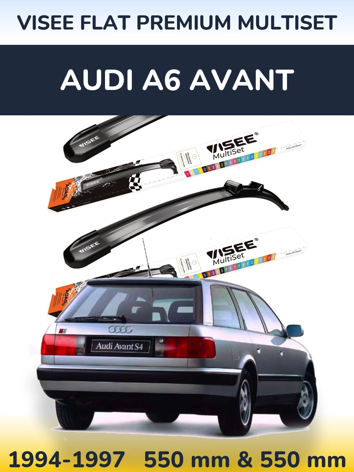 Ștergătoare VISEE FLAT PREMIUM MultiSet pentru Audi A6 Avant