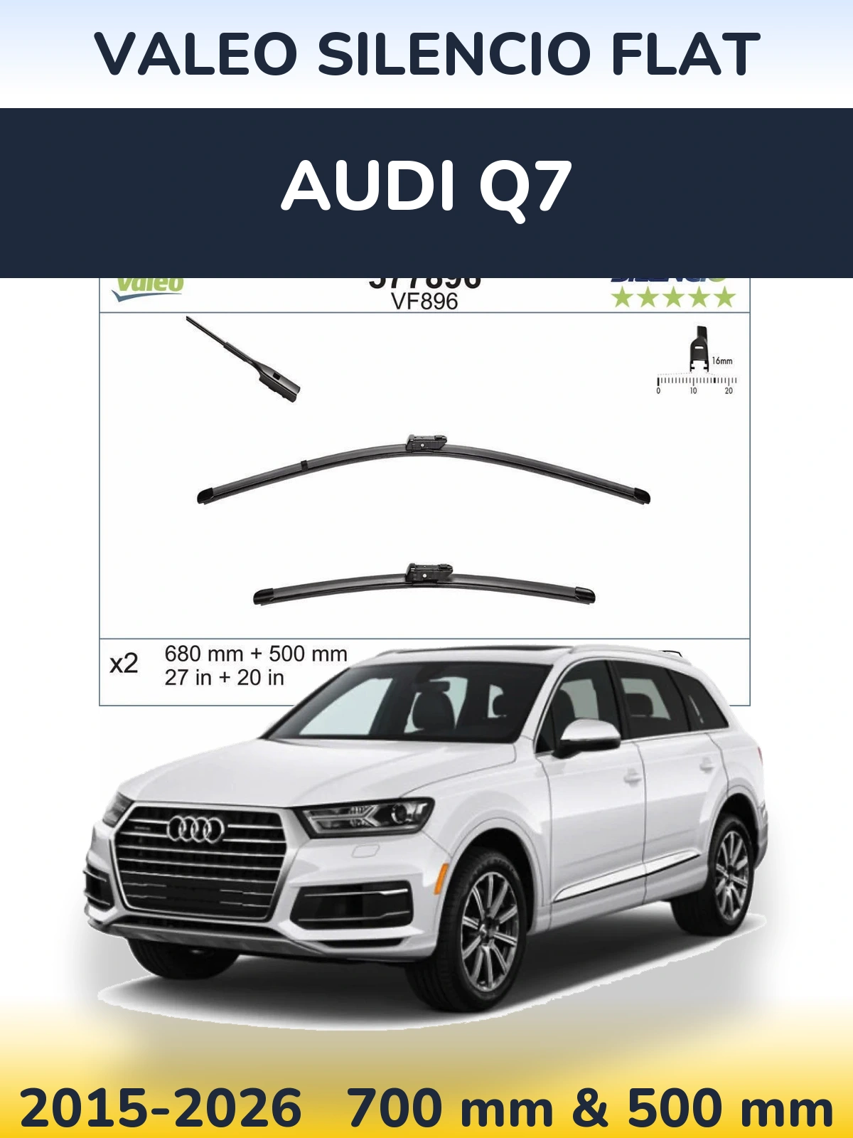 Ștergătoare Valeo Silencio Flat pentru Audi Q7