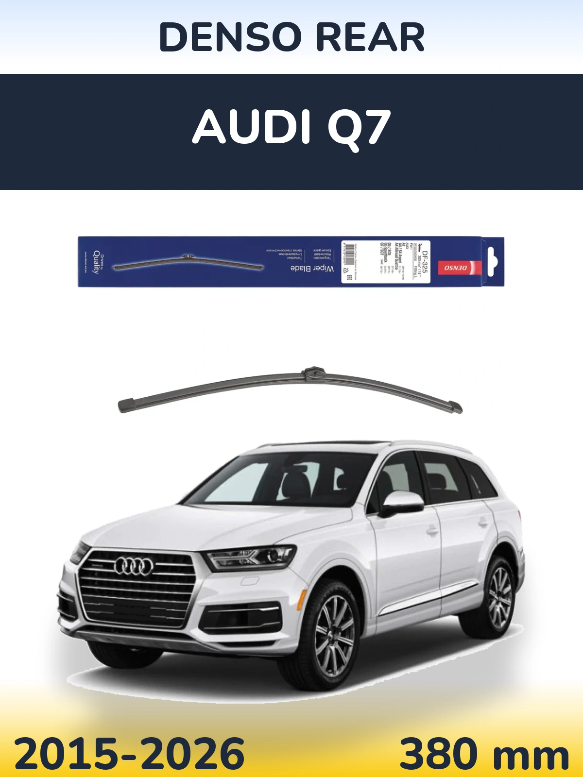 Rear wiper blade Denso Rear 380 mm for Audi Q7 2015-2026
