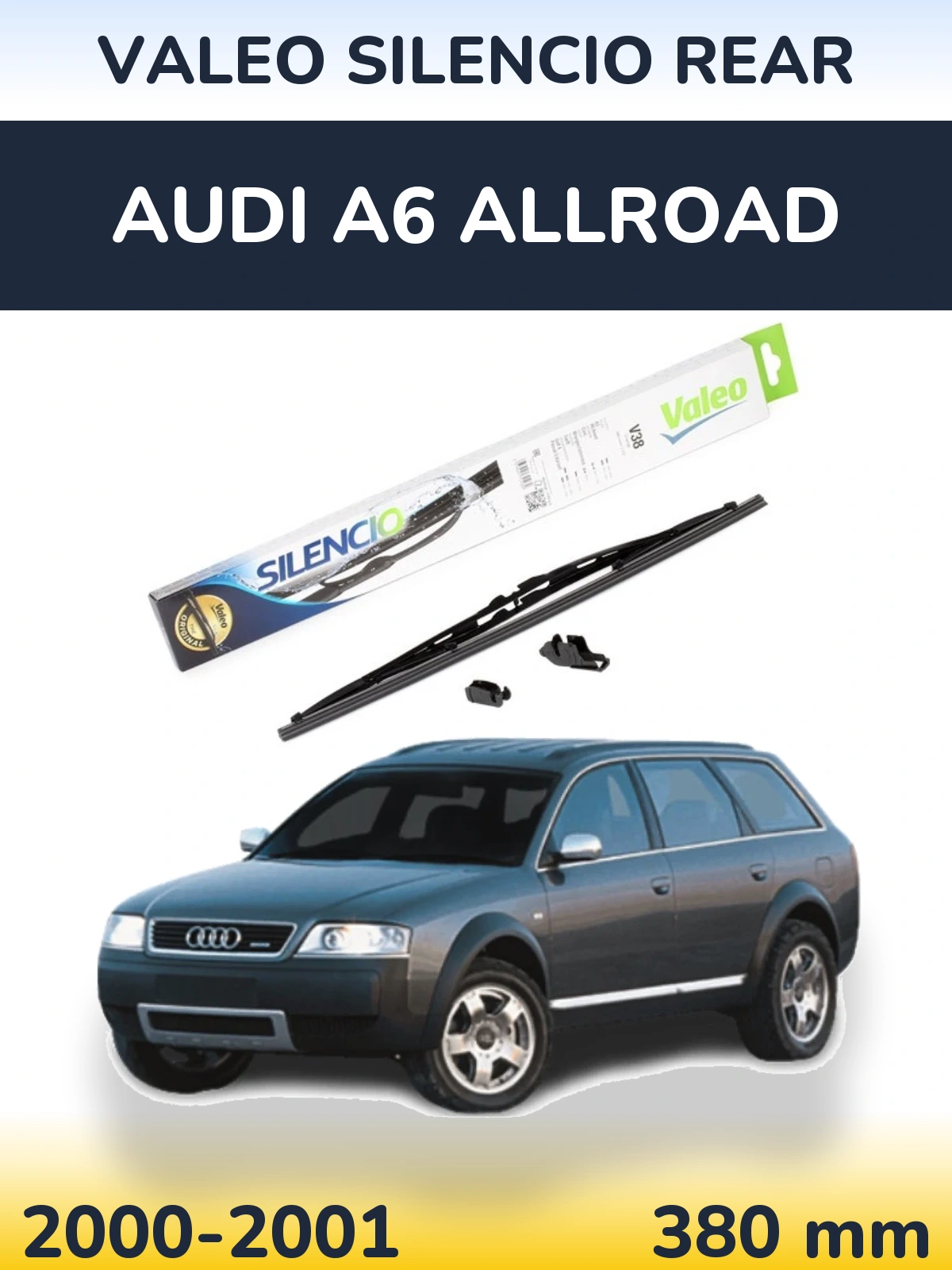 Задний дворник Valeo Silencio Rear 380 мм для Audi A6 Allroad 2000-2001