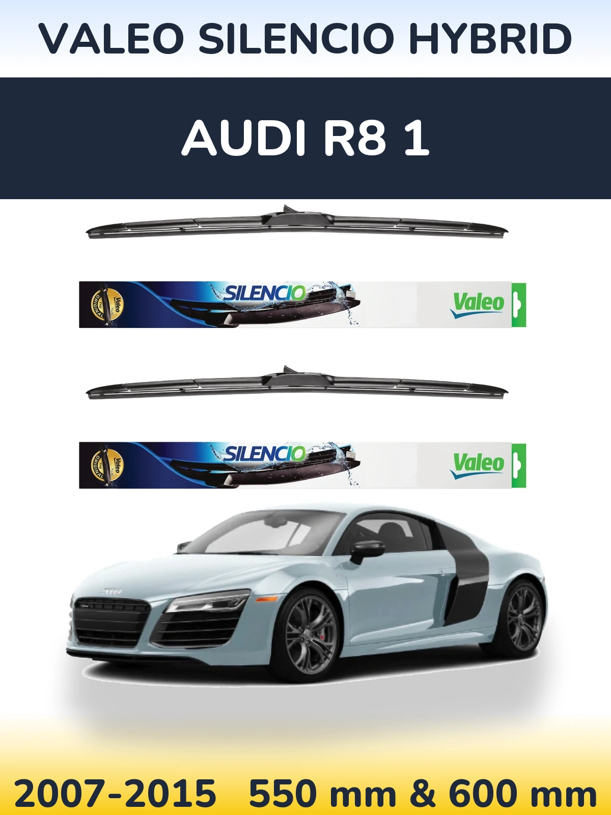 Ștergătoare Valeo Silencio Hybrid pentru Audi R8 1