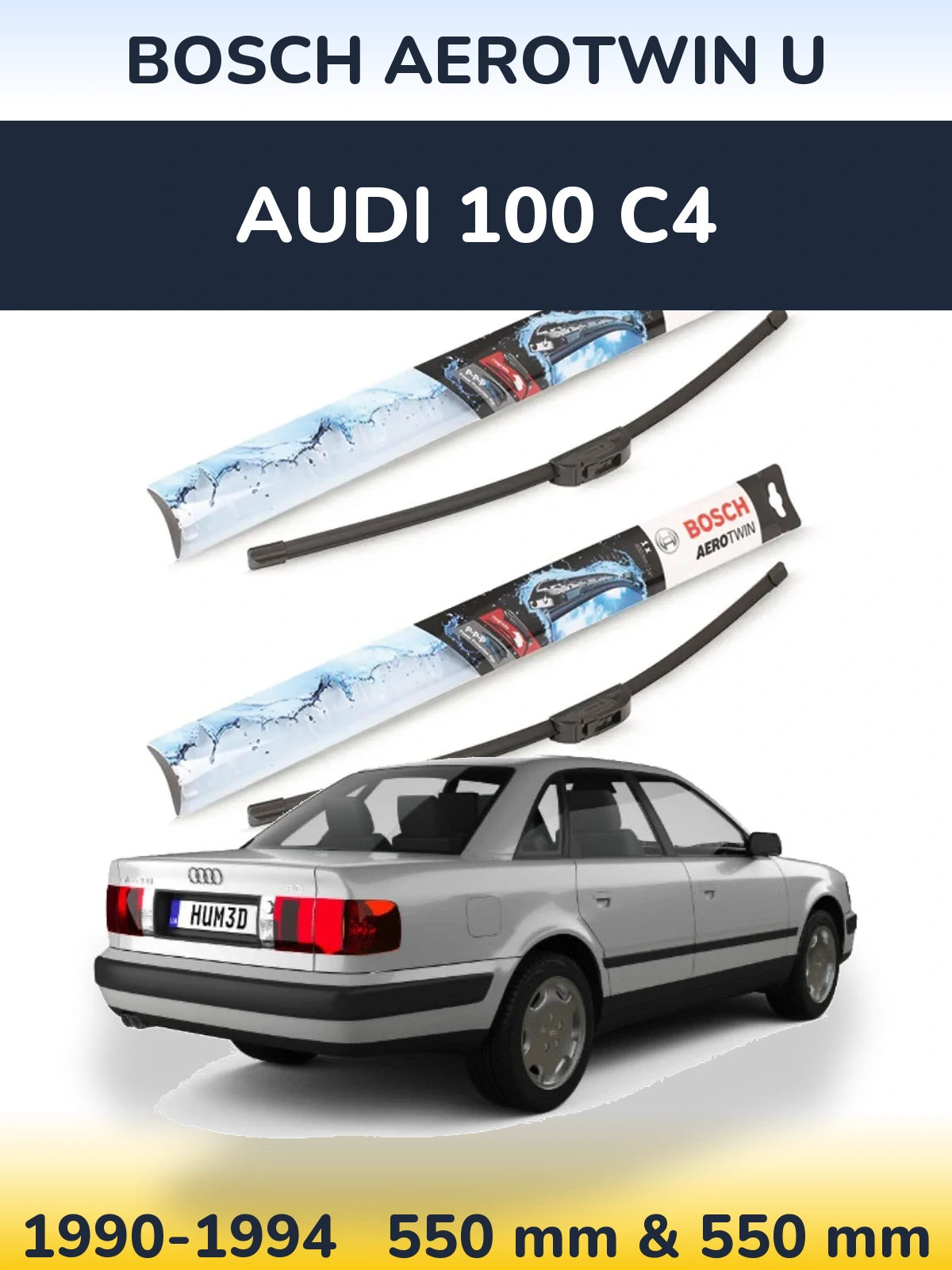 Ștergătoare BOSCH AeroTwin U pentru Audi 100 C4