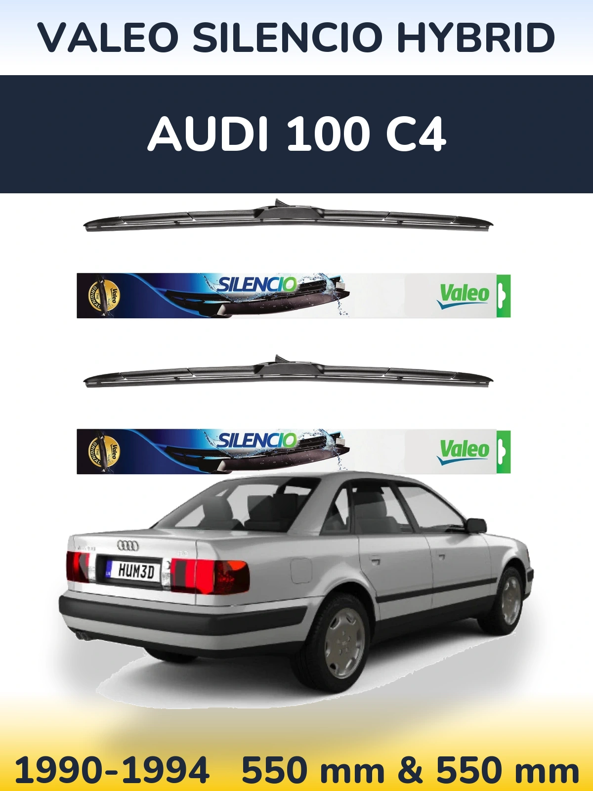 Ștergătoare Valeo Silencio Hybrid pentru Audi 100 C4