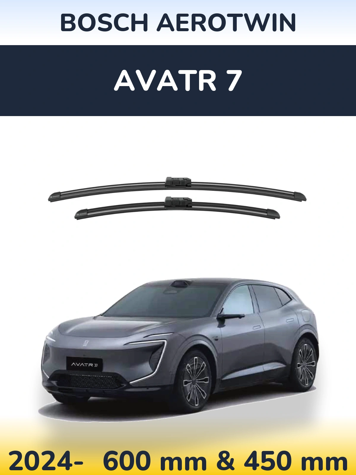 Комплект передних дворников BOSCH AeroTwin 600 & 450 мм для Avatr 7 2024-2026