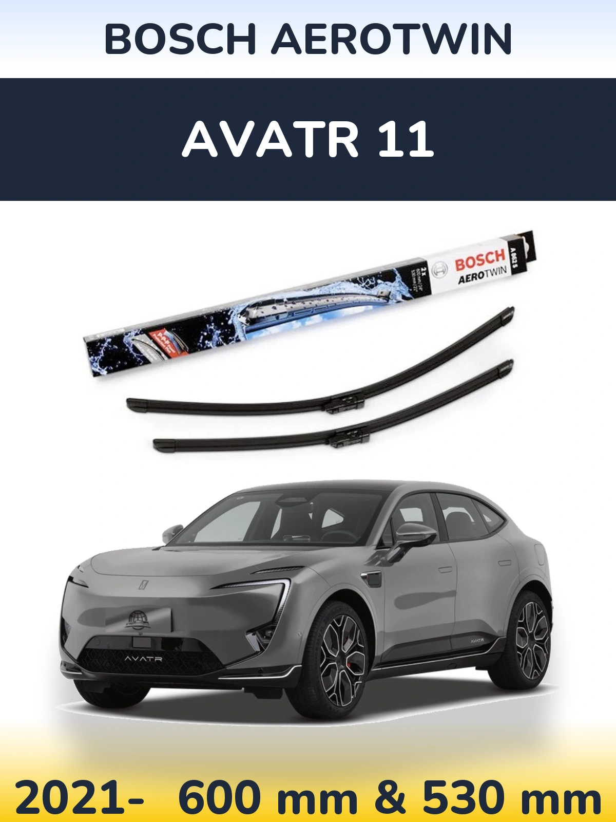 Комплект передніх щіток BOSCH AeroTwin 600 & 530 мм для Avatr 11 2021-2026
