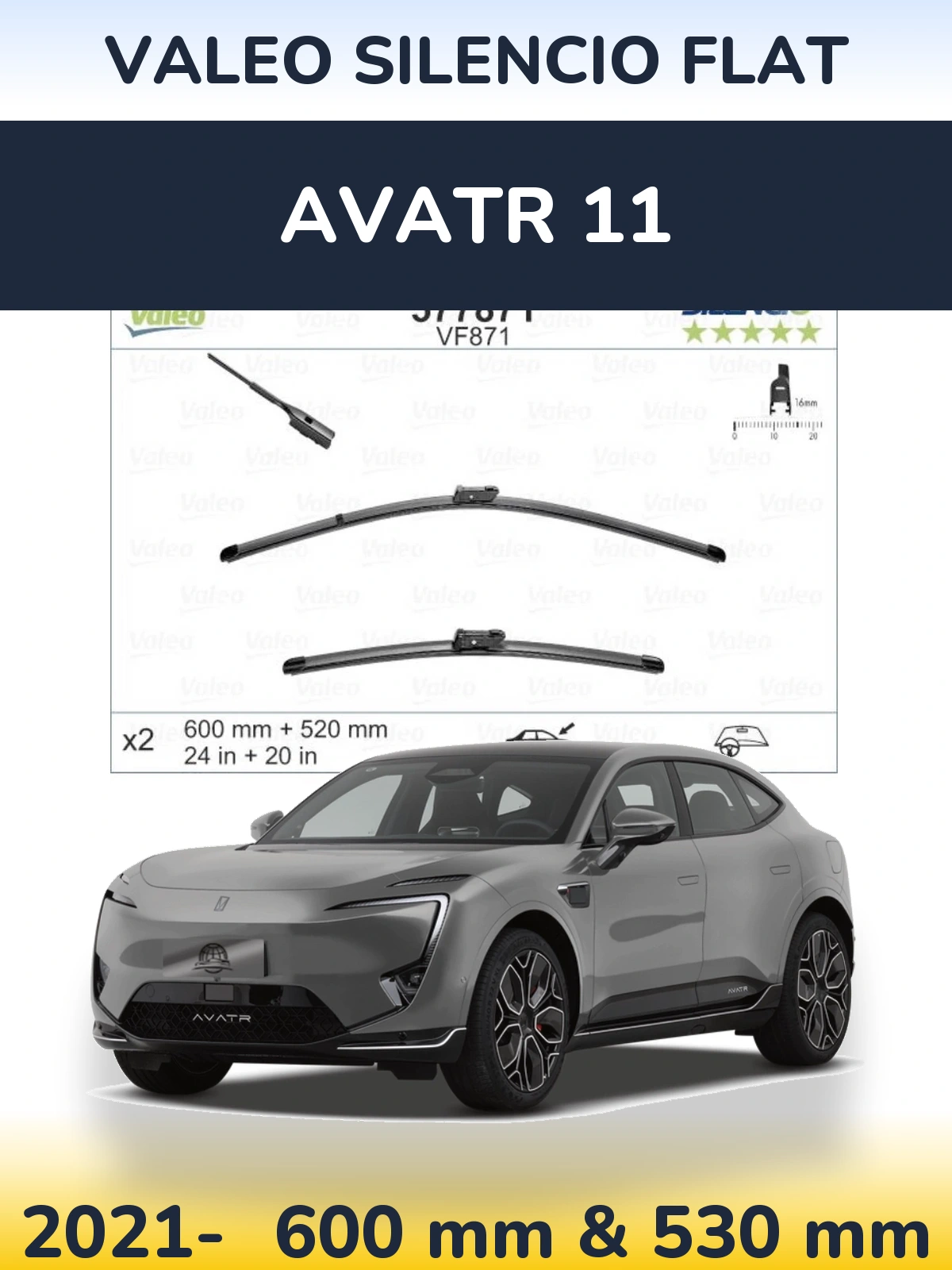 Ștergătoare Valeo Silencio Flat pentru Avatr 11