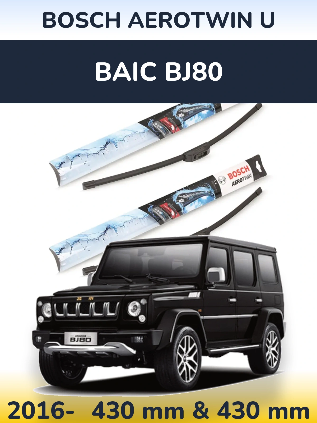 Ștergătoare BOSCH AeroTwin U pentru BAIC BJ80