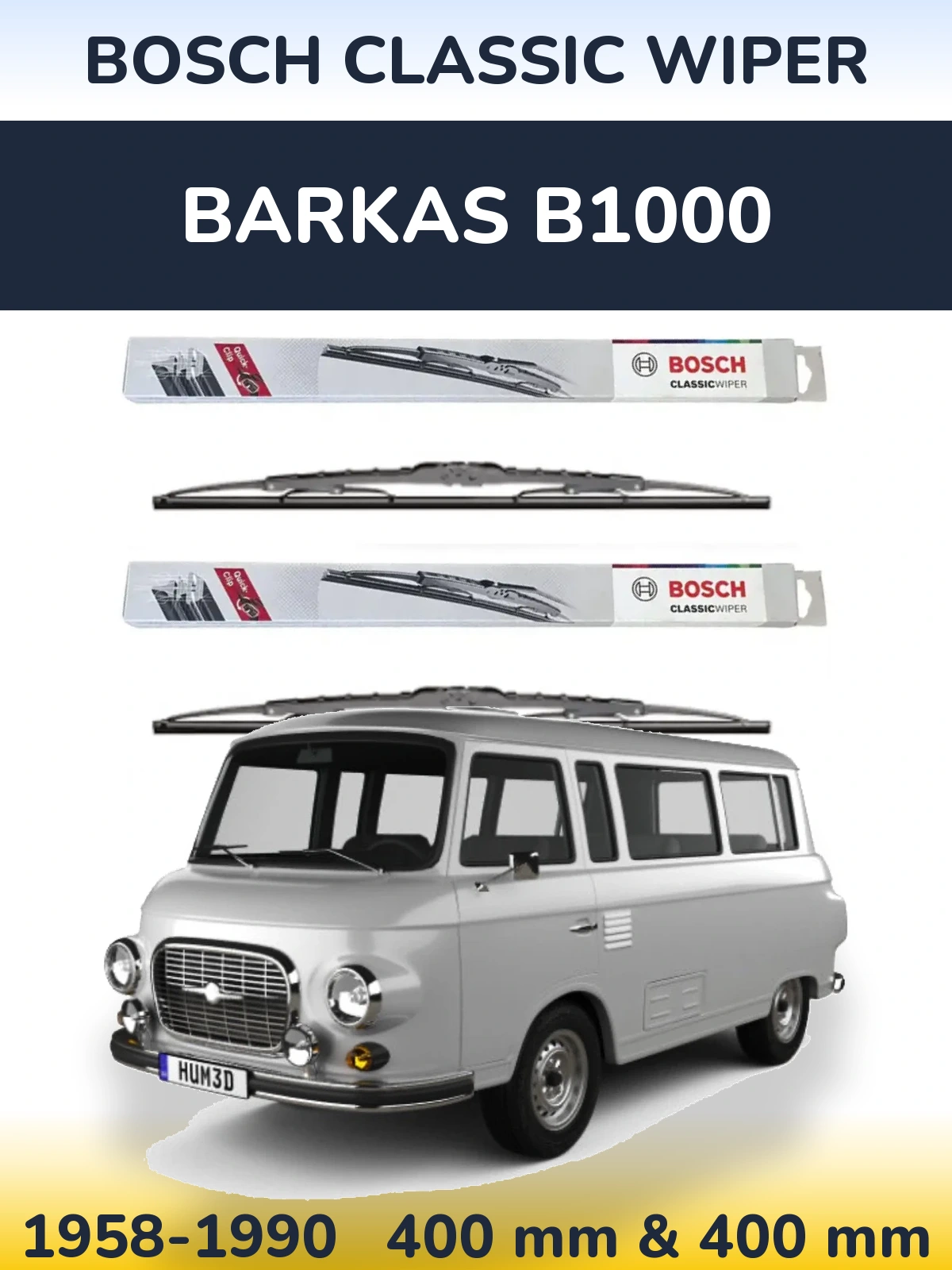 Ștergătoare BOSCH Classic Wiper pentru Barkas B1000