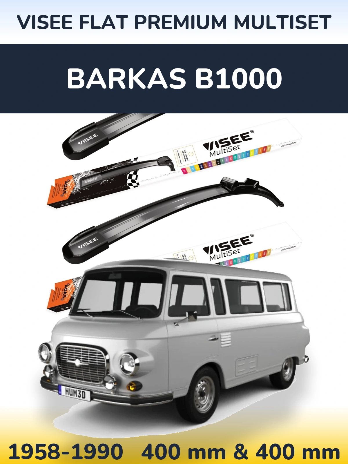 Ștergătoare VISEE FLAT PREMIUM MultiSet pentru Barkas B1000