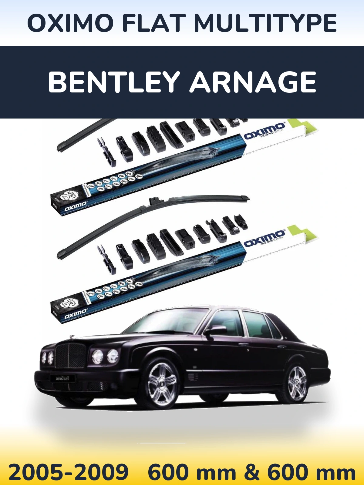 Комплект передних дворников Oximo Flat MultiТипe 600 & 600 мм для Bentley Arnage 2005-2009