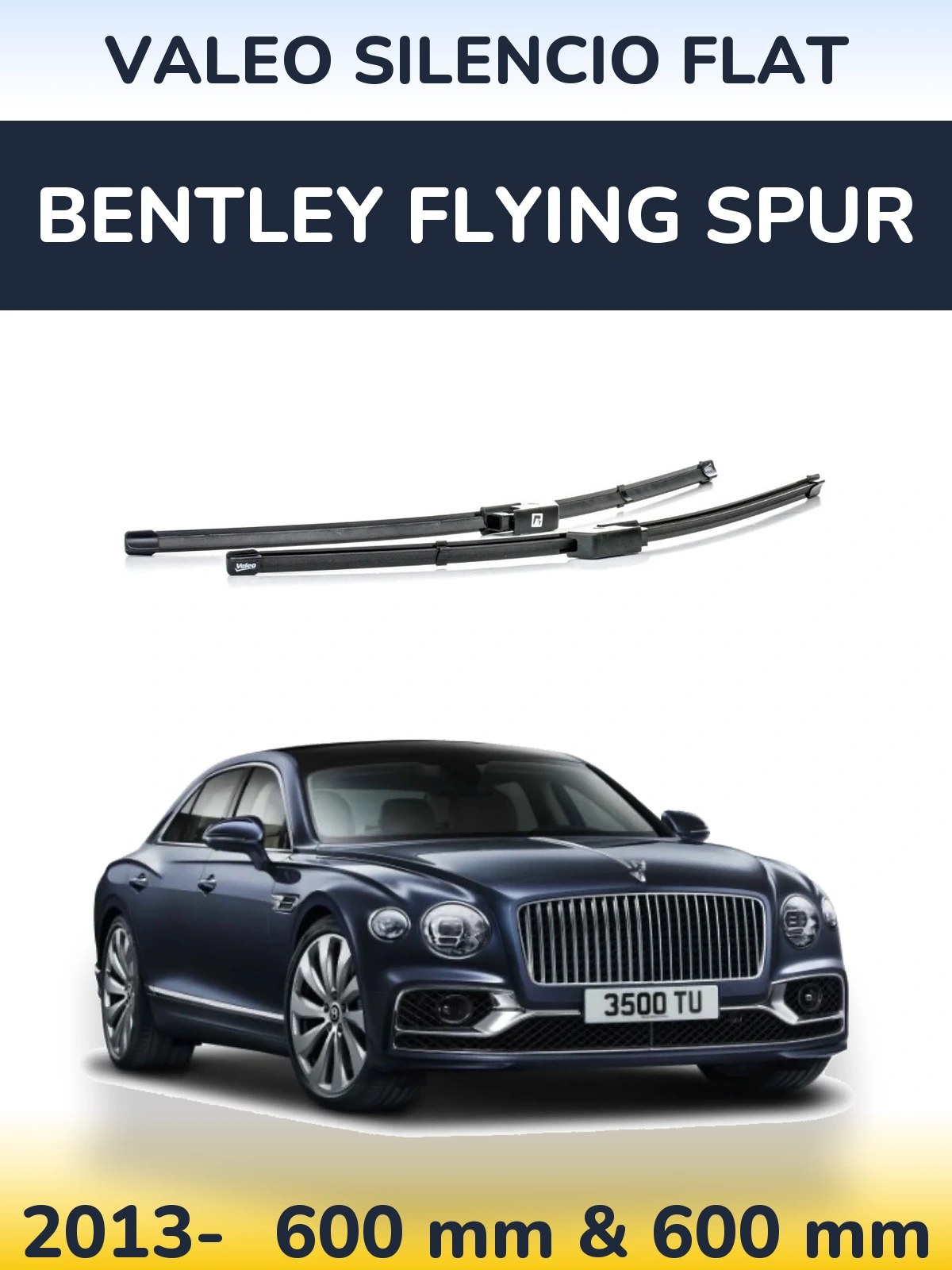 Комплект передніх щіток Valeo Silencio Flat 590 & 580 мм для Bentley Flying Spur 2013-2026