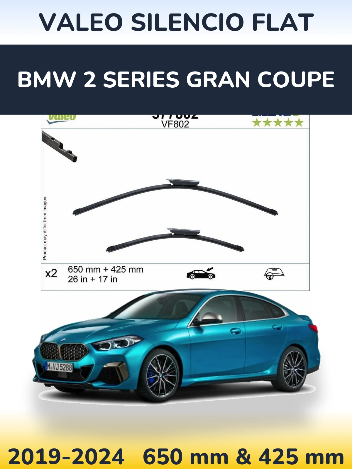Ștergătoare Valeo Silencio Flat pentru BMW 2 Series Gran Coupe