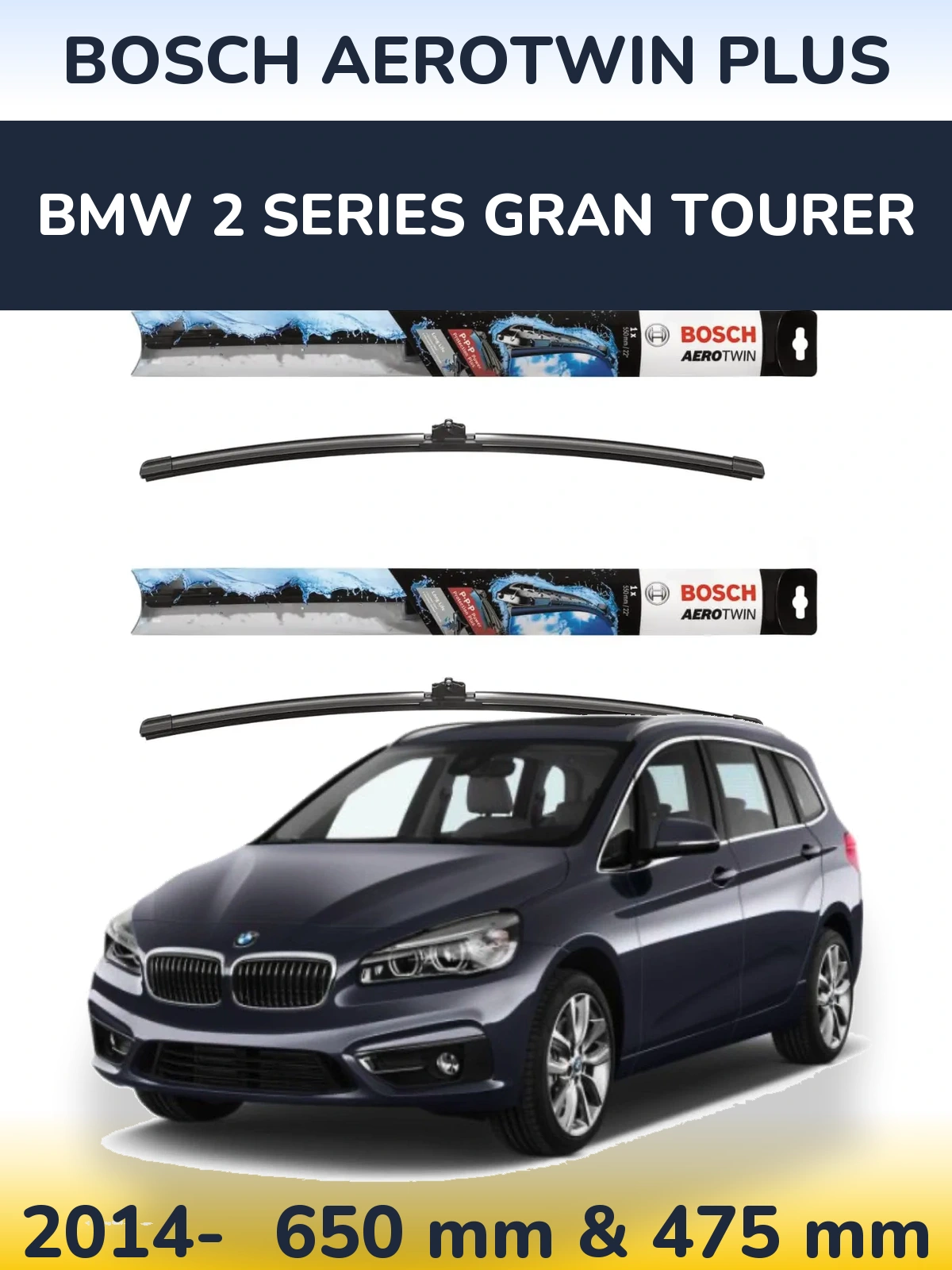 Ștergătoare BOSCH AeroTwin Plus pentru BMW 2 Series Gran Tourer