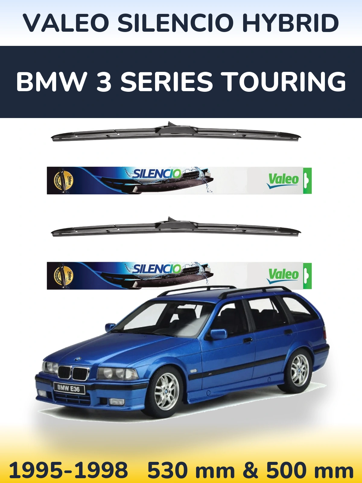 Ștergătoare Valeo Silencio Hybrid pentru BMW 3 Series Touring