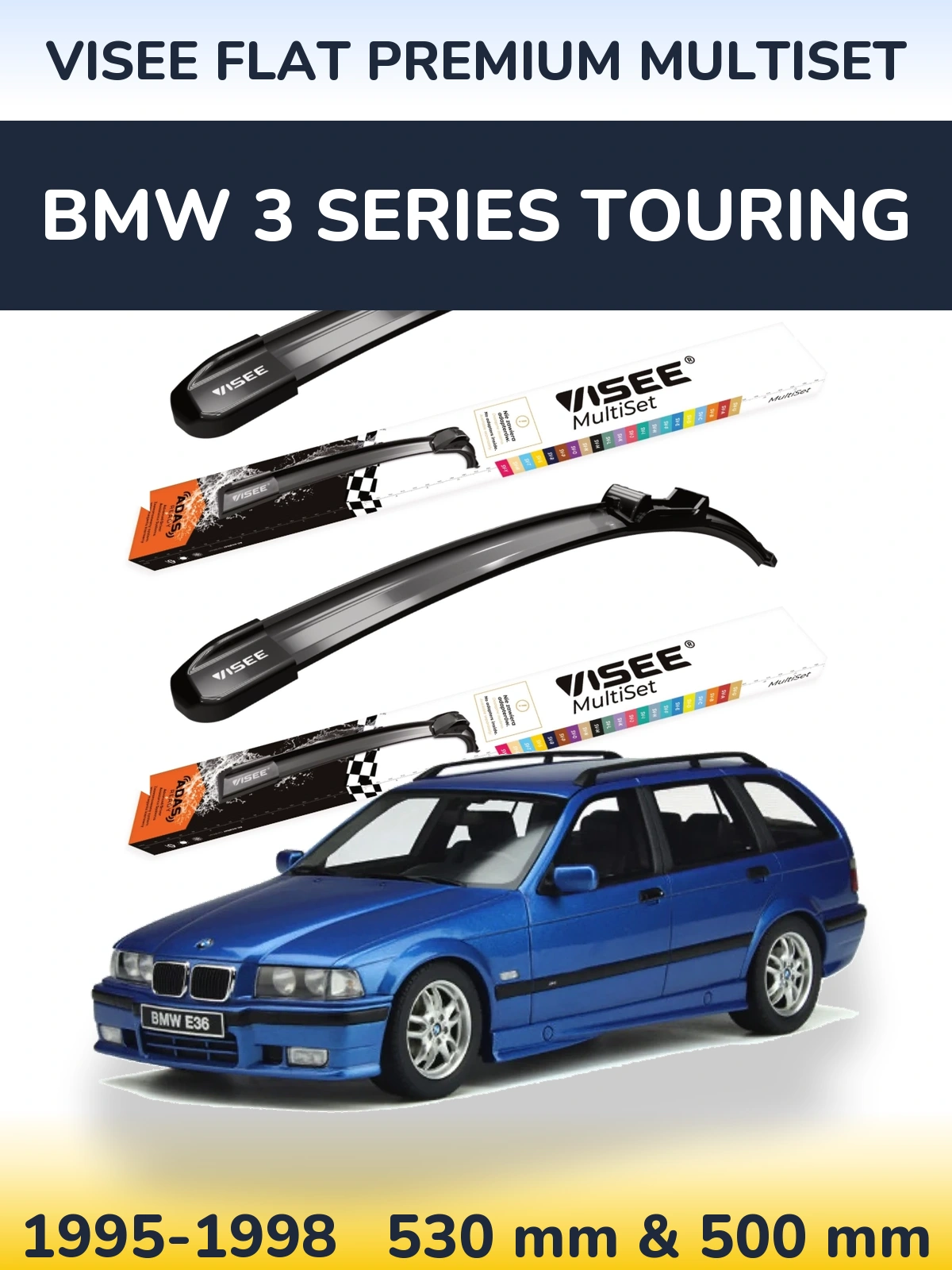 Ștergătoare VISEE FLAT PREMIUM MultiSet pentru BMW 3 Series Touring