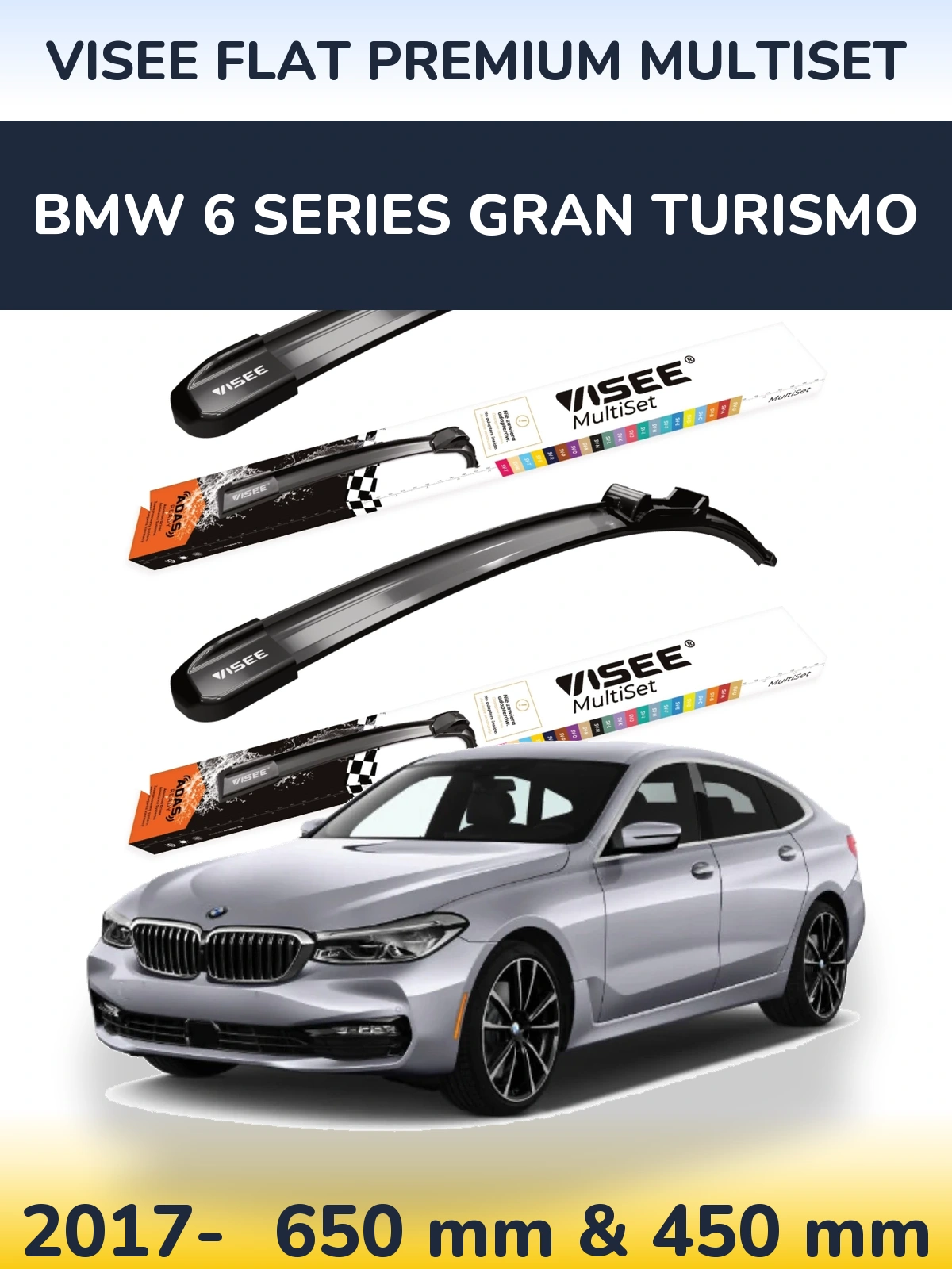 Ștergătoare VISEE FLAT PREMIUM MultiSet pentru BMW 6 Series Gran Turismo