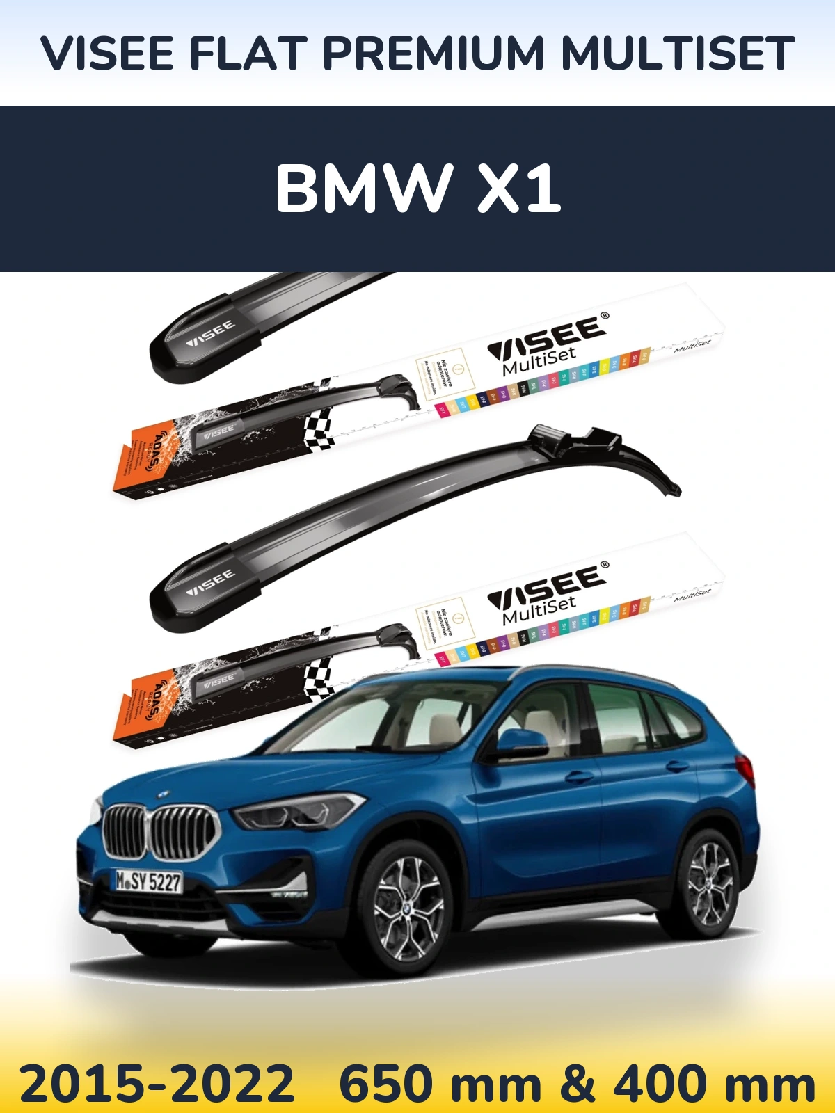 Ștergătoare VISEE FLAT PREMIUM MultiSet pentru BMW X1