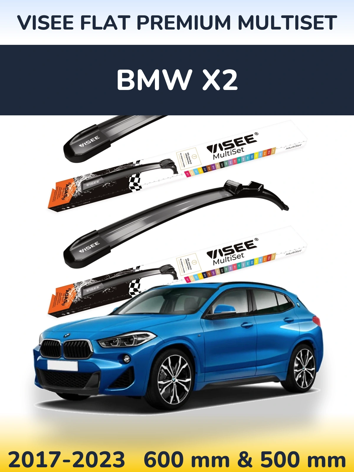 Ștergătoare VISEE FLAT PREMIUM MultiSet pentru BMW X2