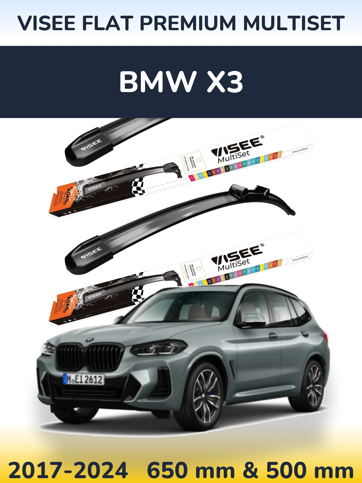 Ștergătoare VISEE FLAT PREMIUM MultiSet pentru BMW X3