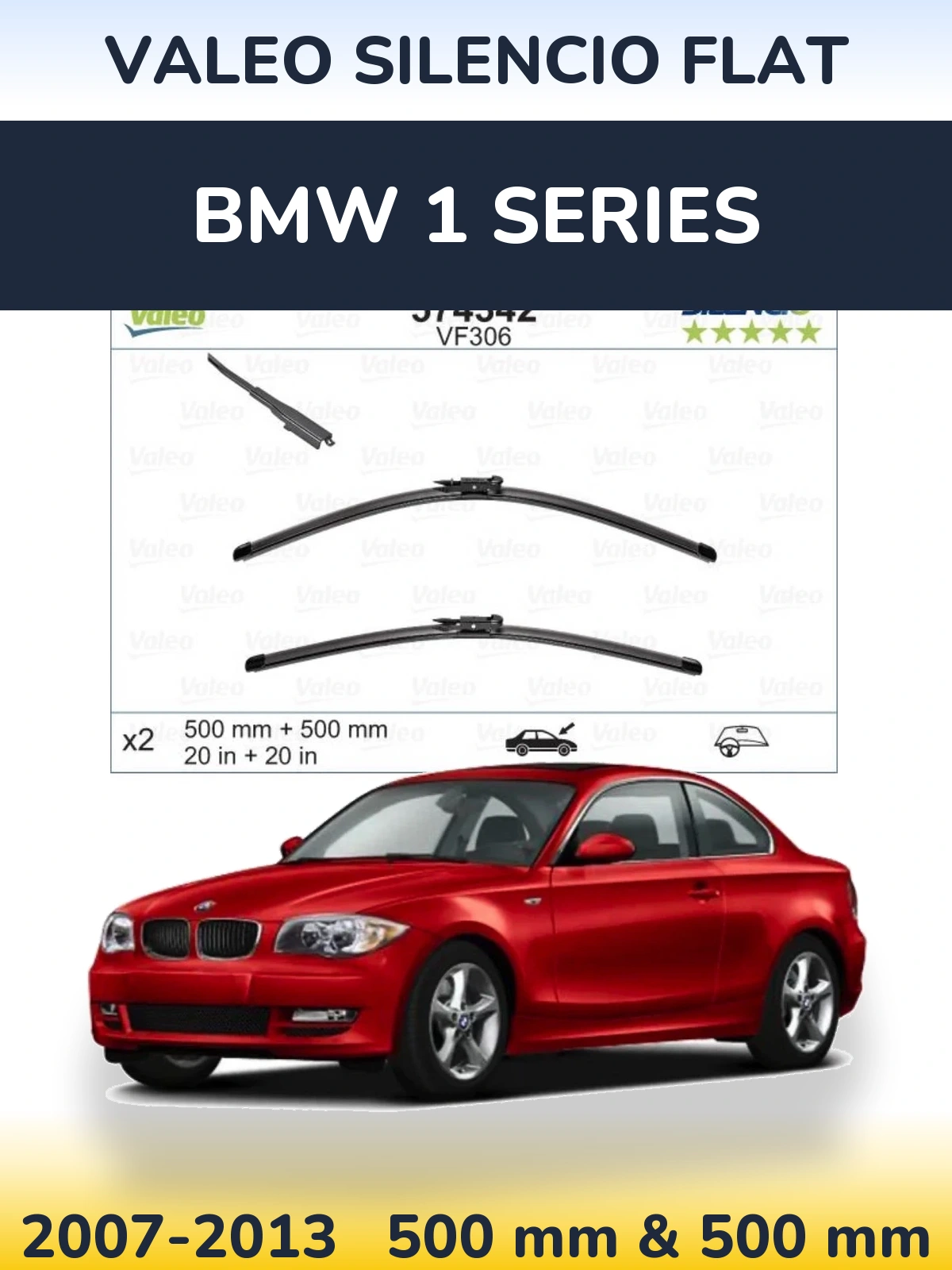 Ștergătoare Valeo Silencio Flat pentru BMW 1 Series