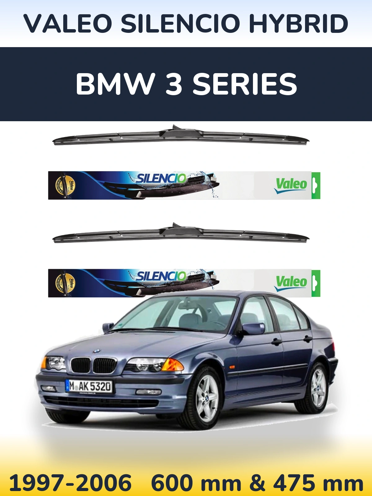 Ștergătoare Valeo Silencio Hybrid pentru BMW 3 Series