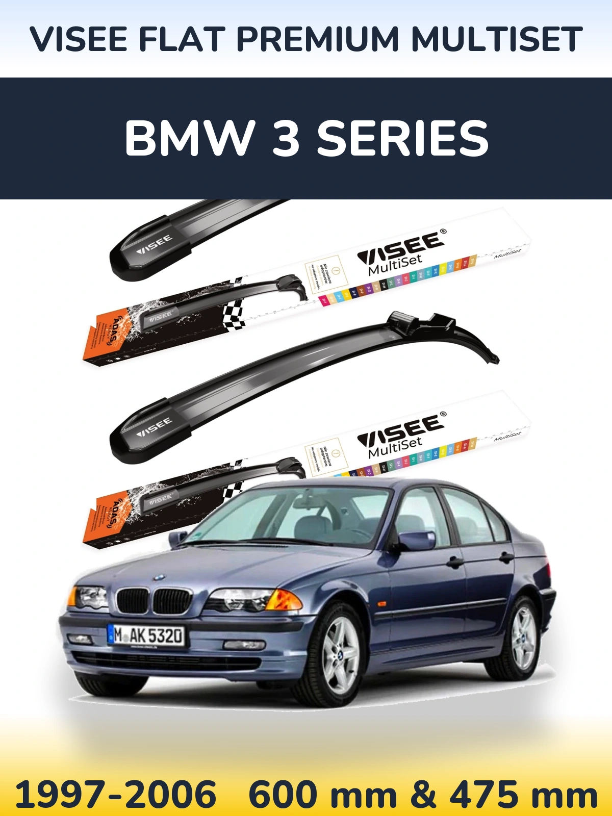 Ștergătoare VISEE FLAT PREMIUM MultiSet pentru BMW 3 Series