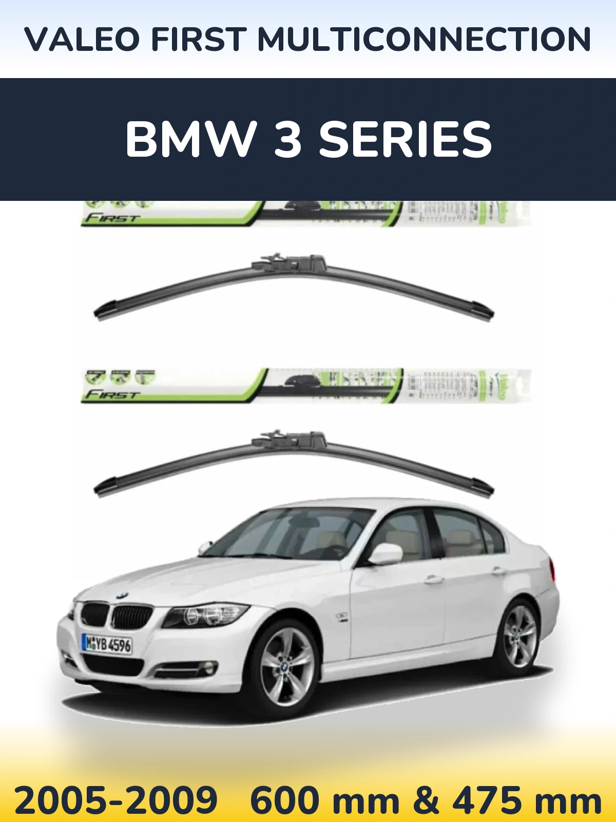 Комплект передніх щіток Valeo First MultiConnection 600 & 475 мм для BMW 3 Series 2005-2009