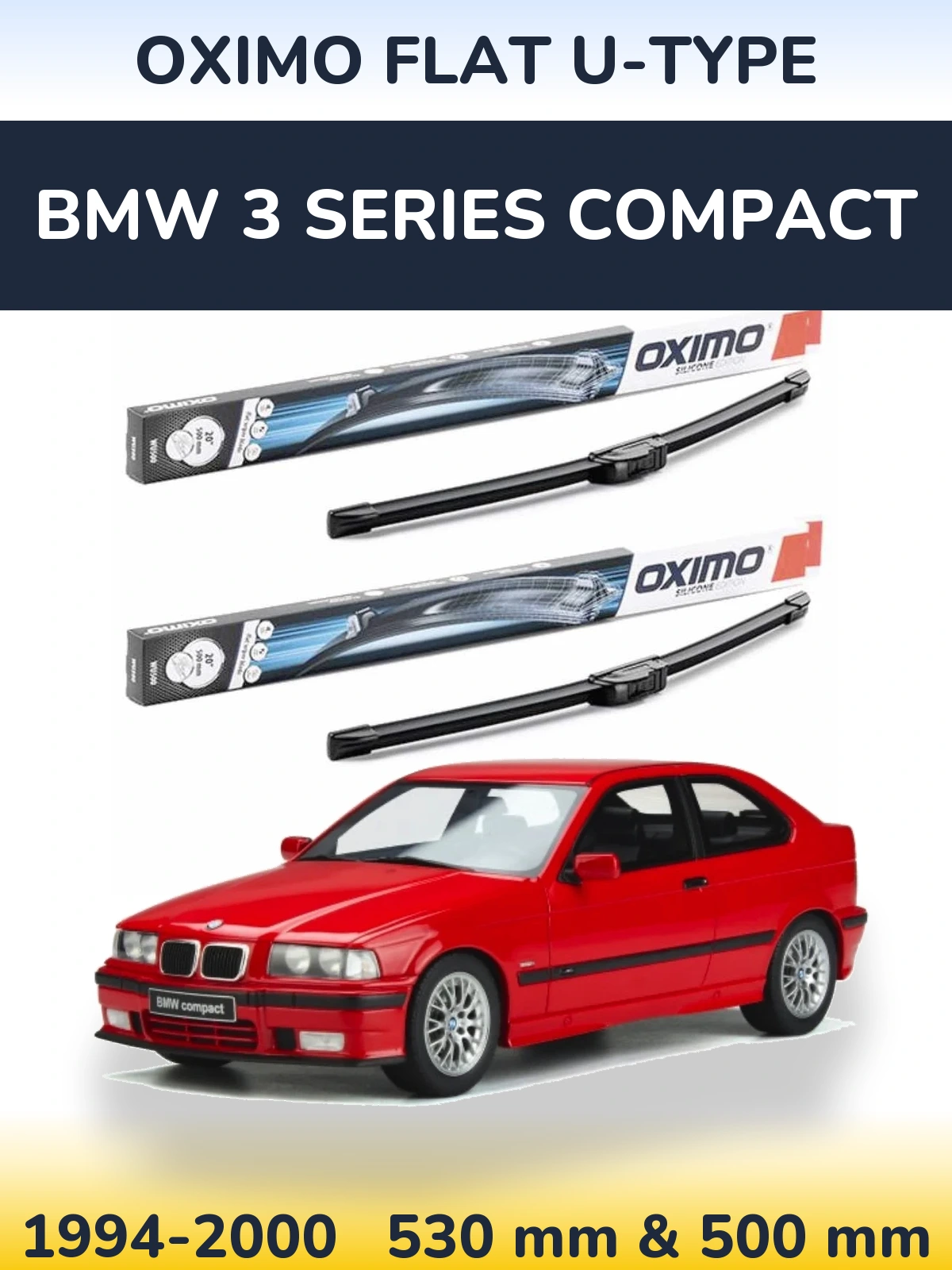 Ștergătoare Oximo Flat U-type pentru BMW 3 Series Compact